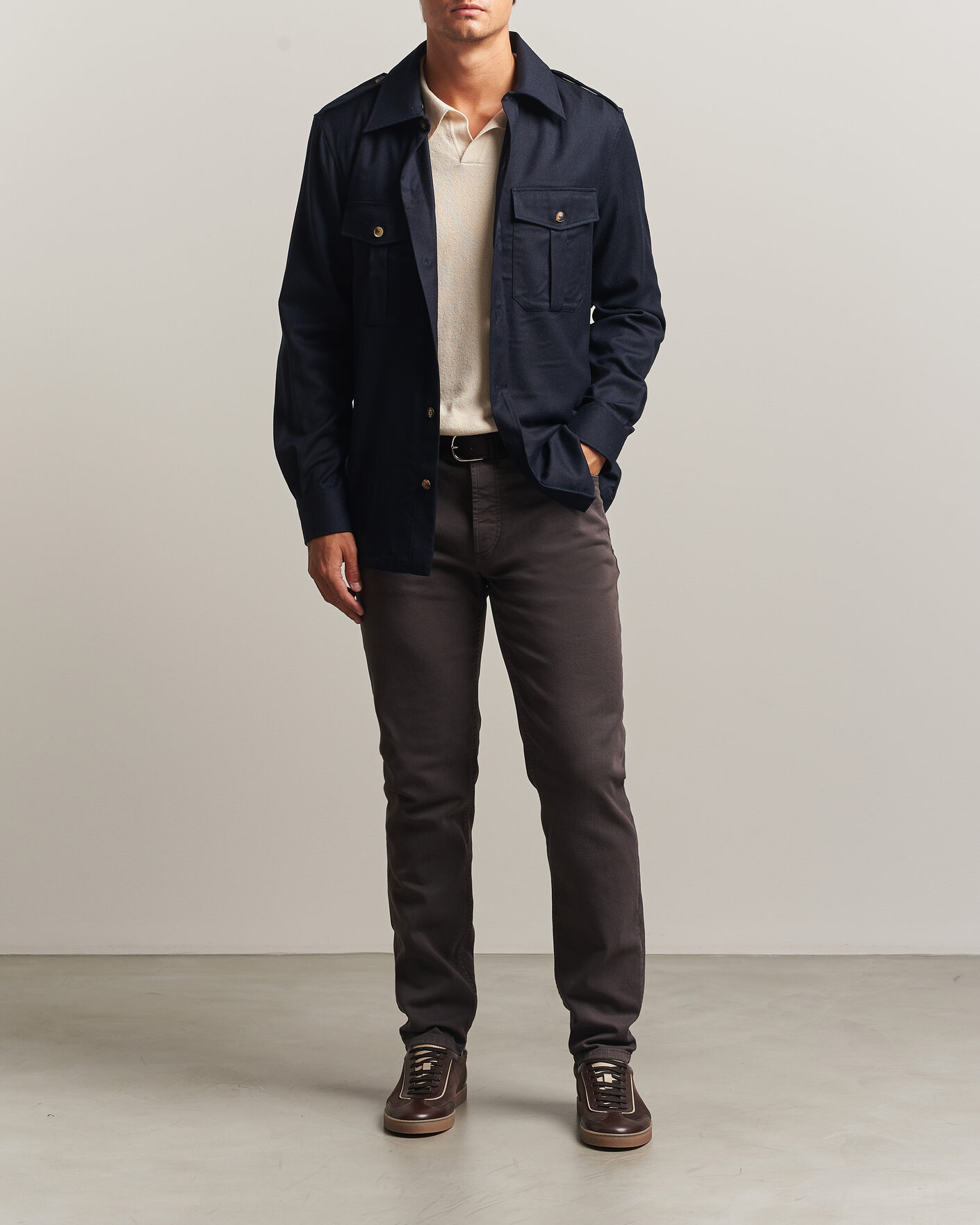 Herr | Byxor | Brunello Cucinelli | Slim Fit Bull Denim Pants Dark Brown