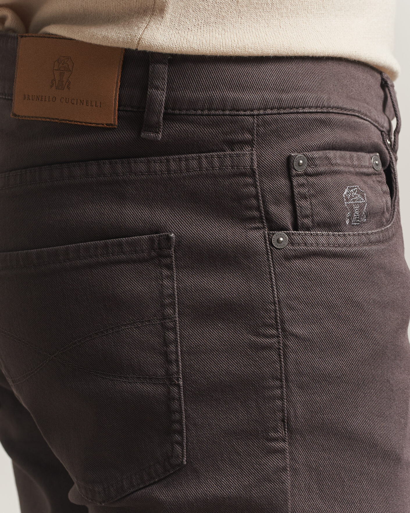 Herr | Byxor | Brunello Cucinelli | Slim Fit Bull Denim Pants Dark Brown