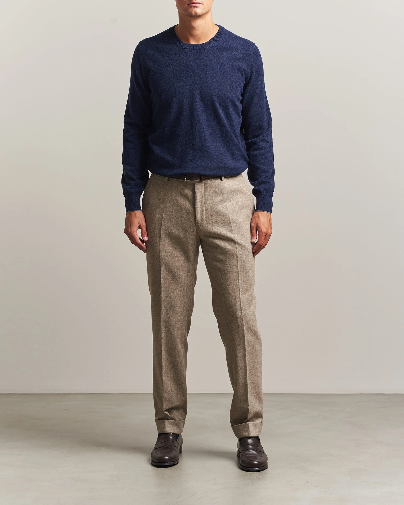Herr | Tröjor | Brunello Cucinelli | 2 Ply Cashmere Pullover Marine