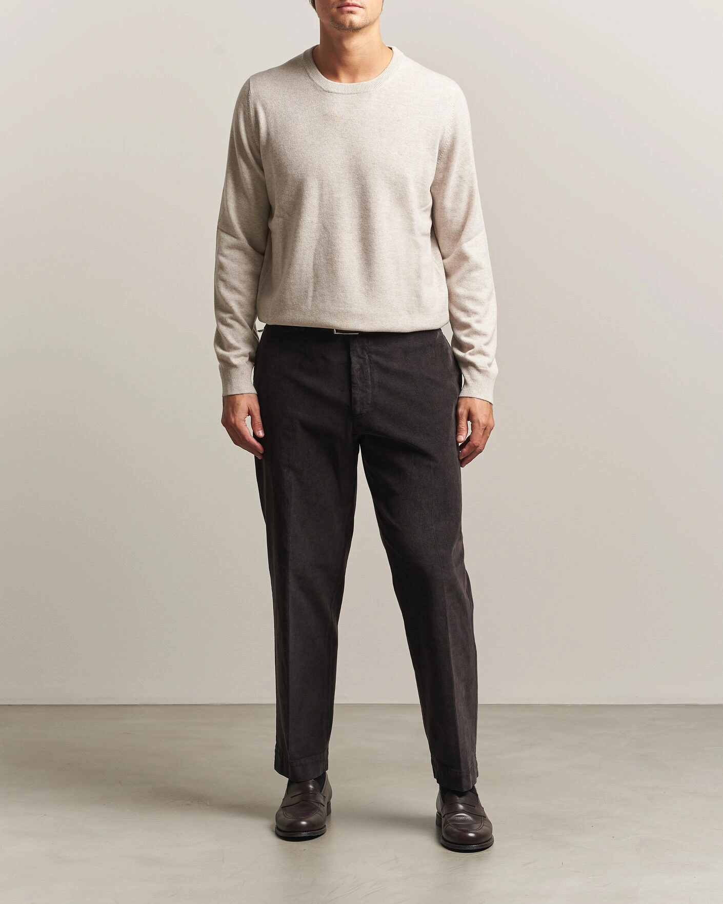 Herr | Tröjor | Brunello Cucinelli | 2 Ply Cashmere Pullover Oyster
