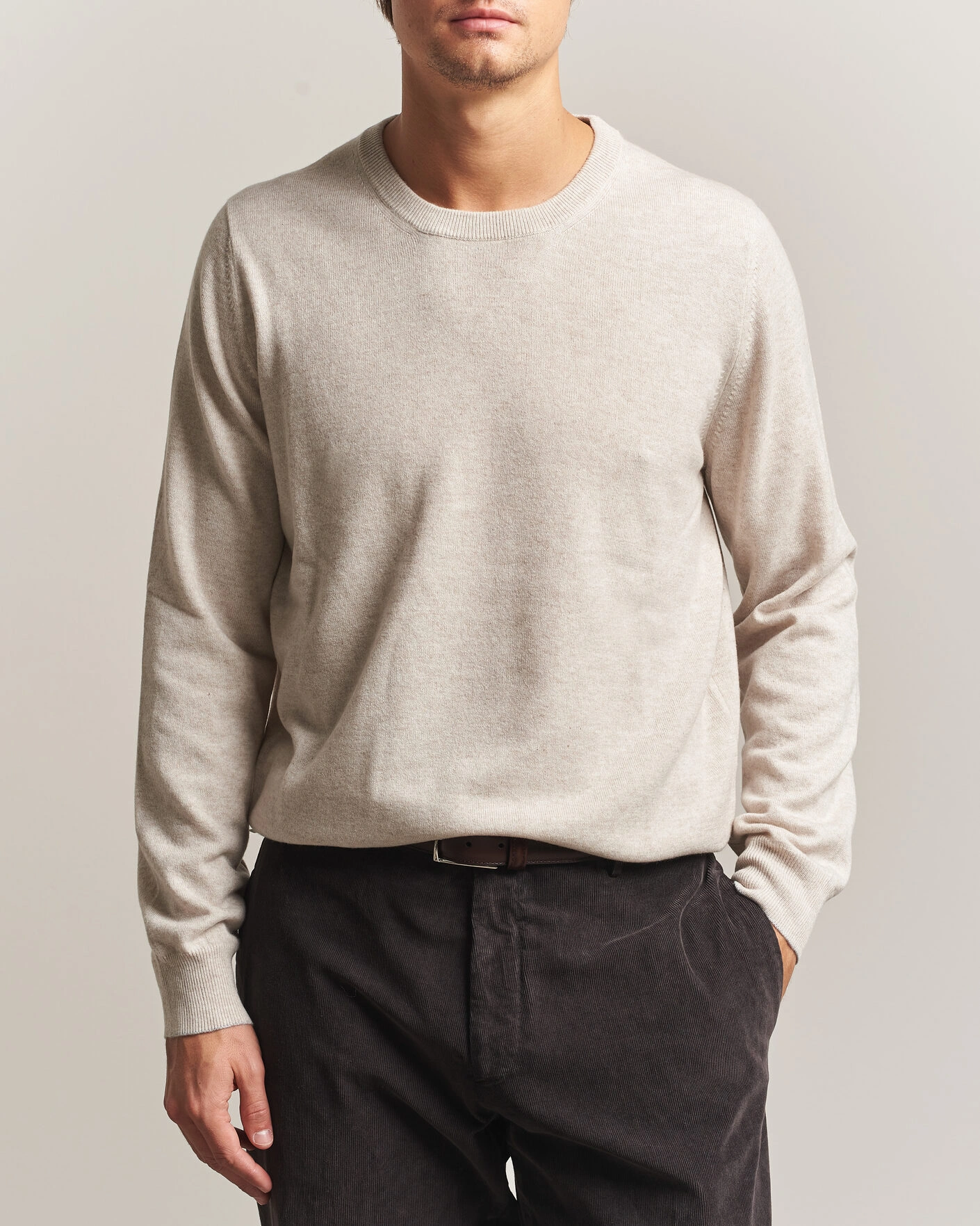Herr | Tröjor | Brunello Cucinelli | 2 Ply Cashmere Pullover Oyster