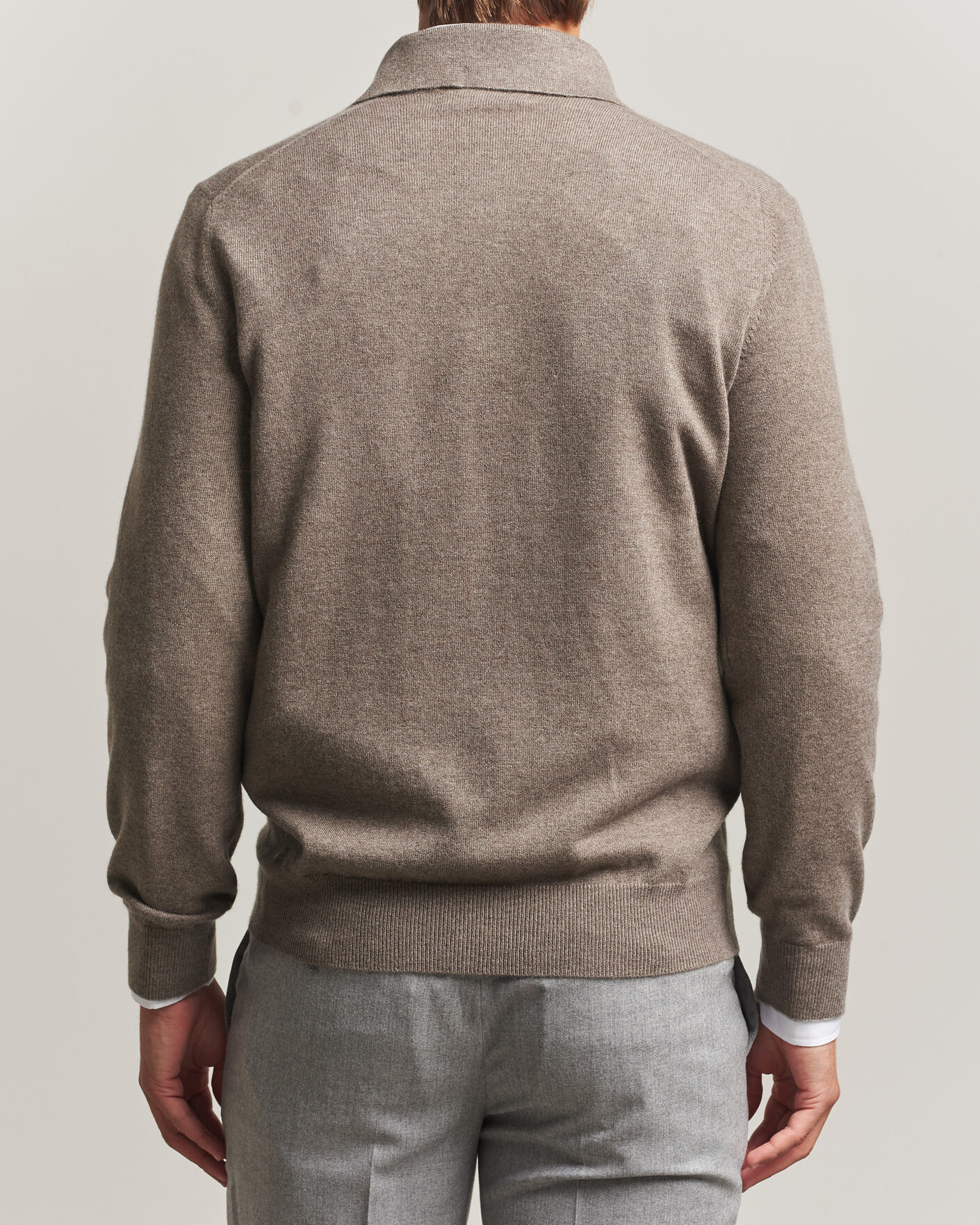 Herr | Tröjor | Brunello Cucinelli | 2 Ply Cashmere Long Sleeve Polo Brown