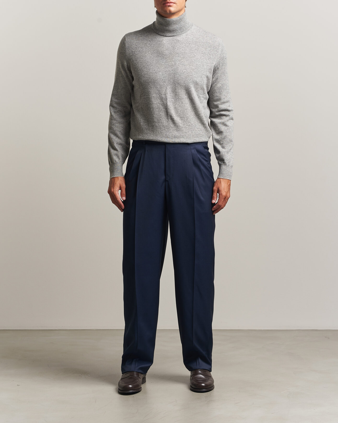 Herr | Tröjor | Brunello Cucinelli | 2 Ply Cashmere Rollneck Grey Melange