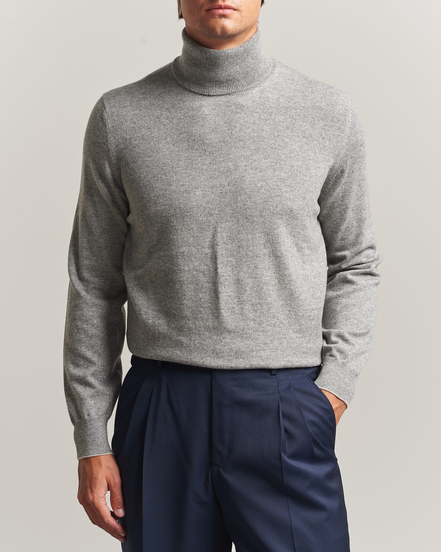 Herr | Tröjor | Brunello Cucinelli | 2 Ply Cashmere Rollneck Grey Melange