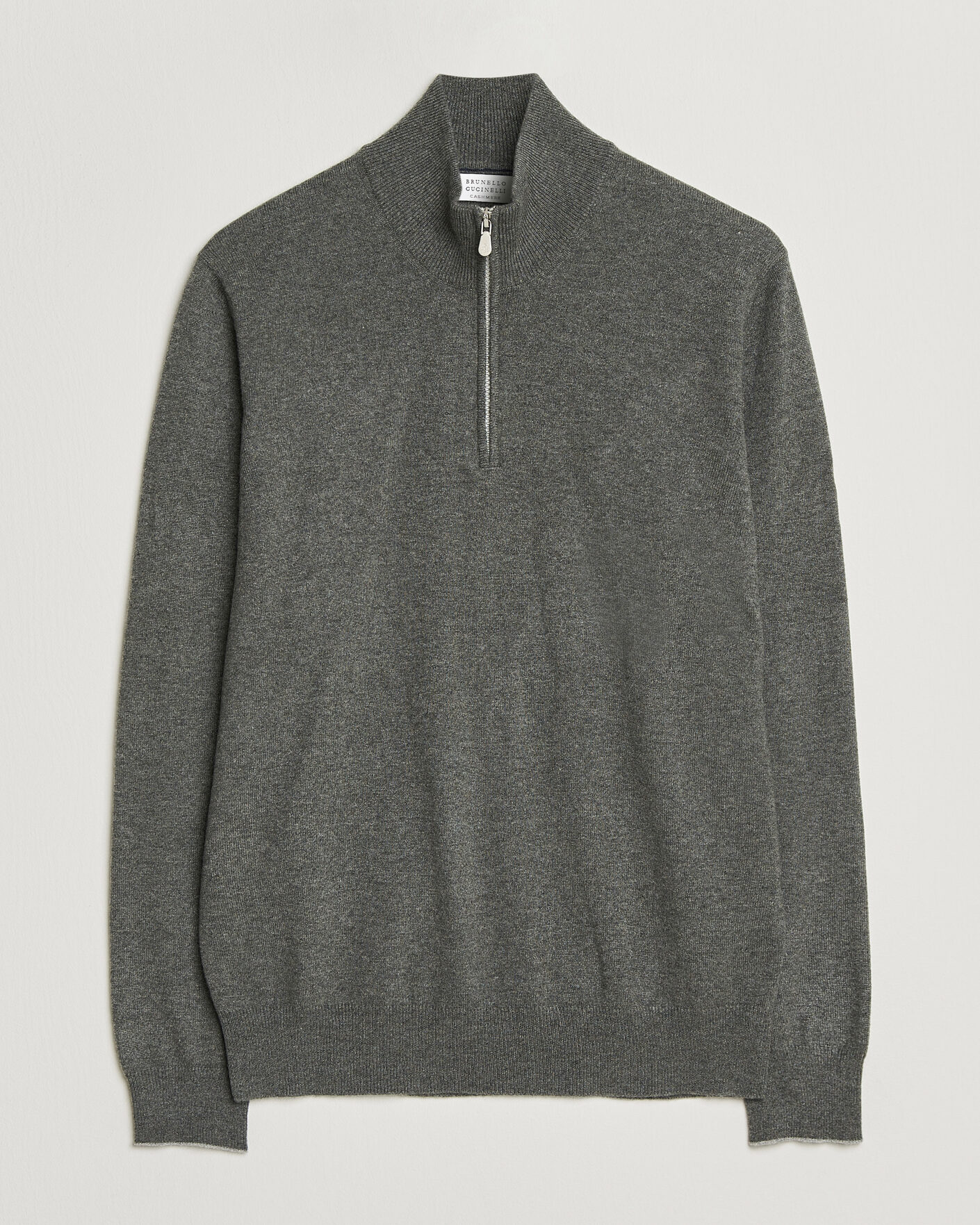 Herr | Tröjor | Brunello Cucinelli | 2 Ply Cashmere Half Zip Forest Green