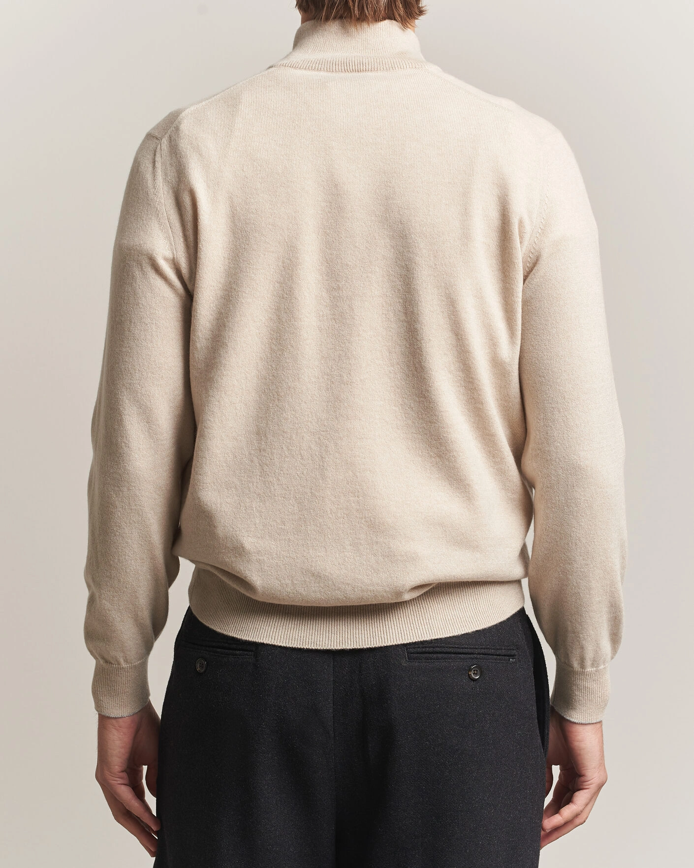 Herr | Tröjor | Brunello Cucinelli | 2 Ply Cashmere Half Zip Sand