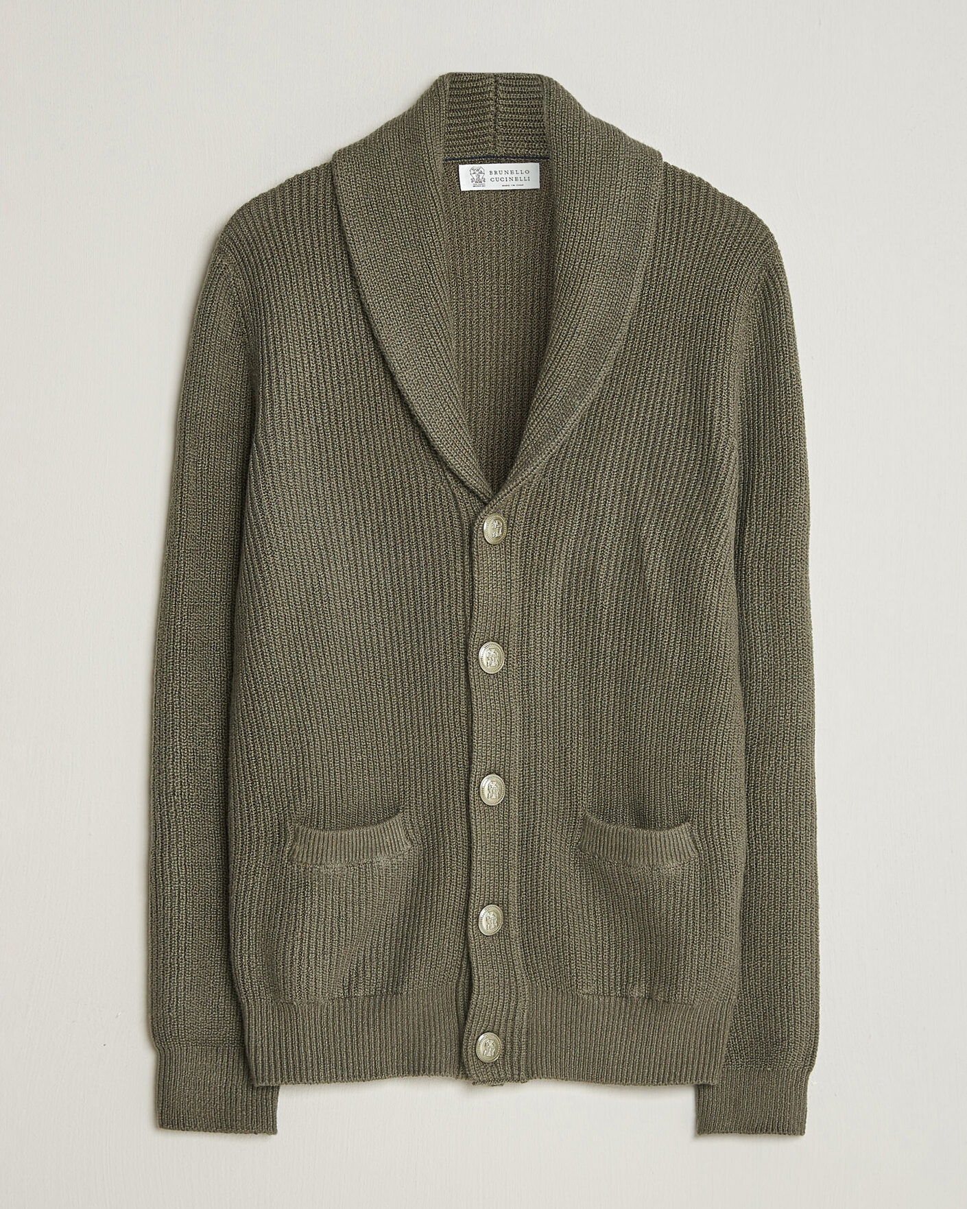 Herr | Tröjor | Brunello Cucinelli | Shawl Collar Cardigan Forest Green