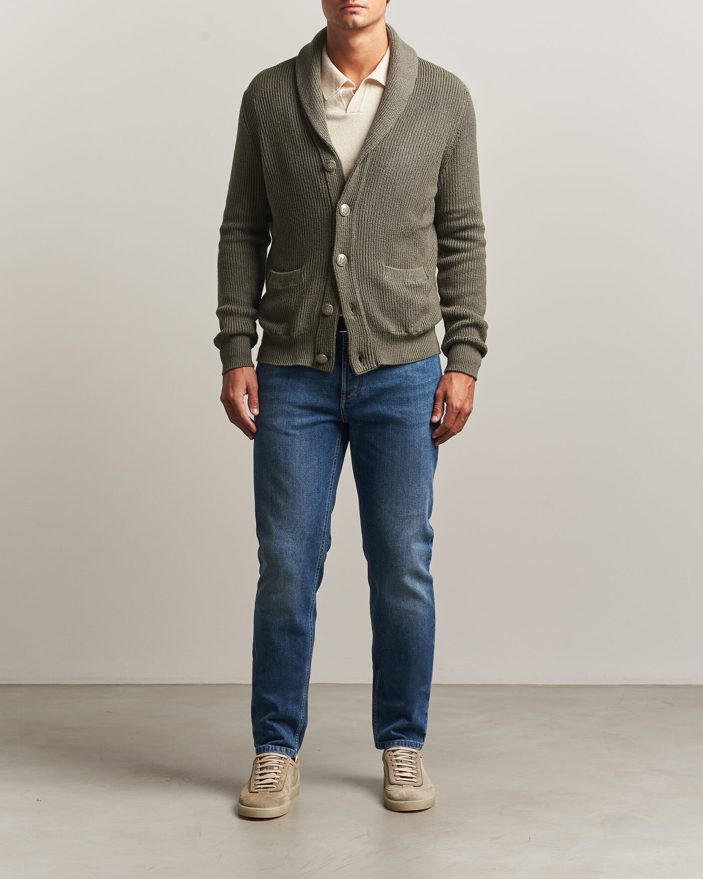 Herr | Tröjor | Brunello Cucinelli | Shawl Collar Cardigan Forest Green