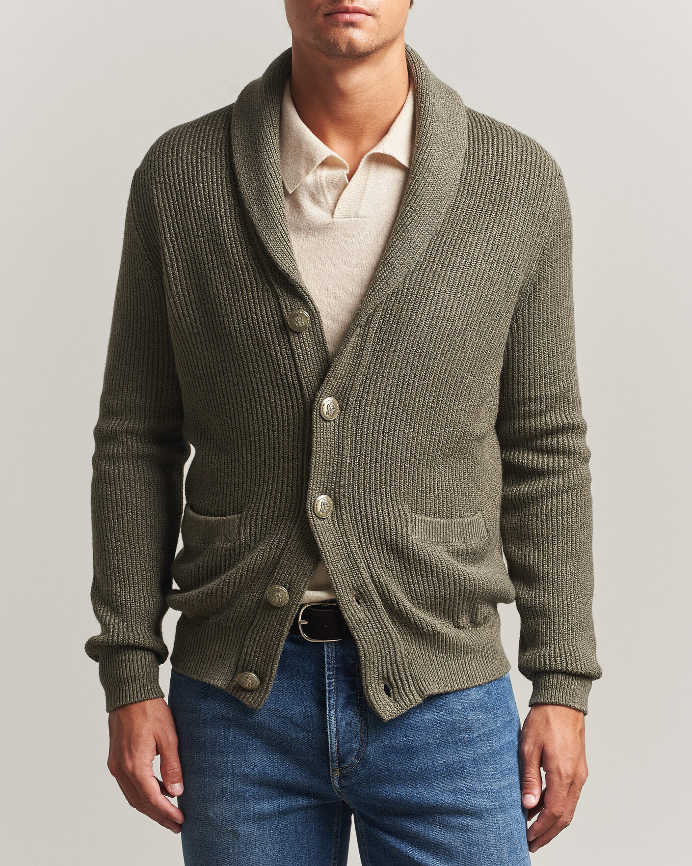 Herr | Tröjor | Brunello Cucinelli | Shawl Collar Cardigan Forest Green