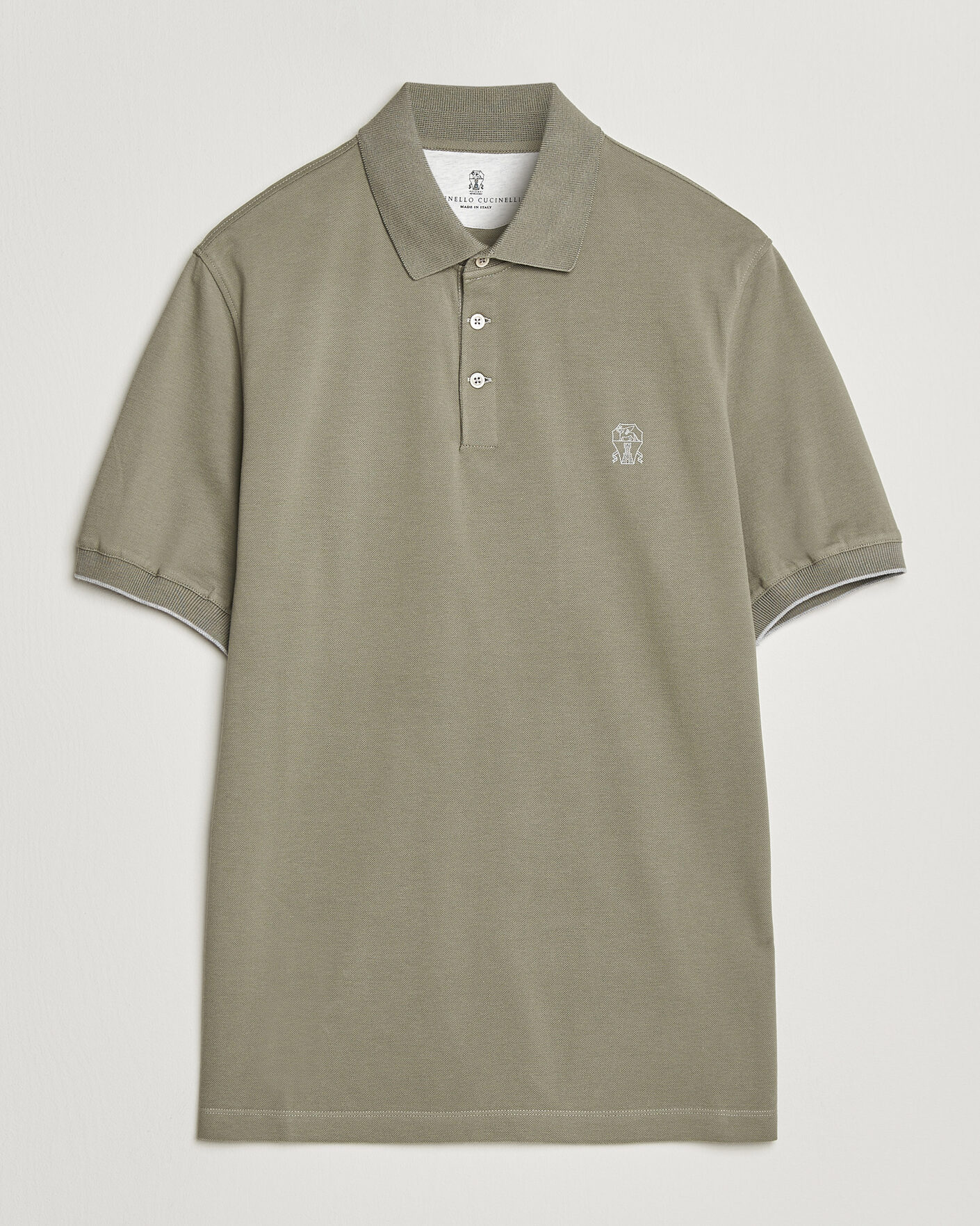 Herr | Pikéer | Brunello Cucinelli | Short Sleeve Logo Polo Olive