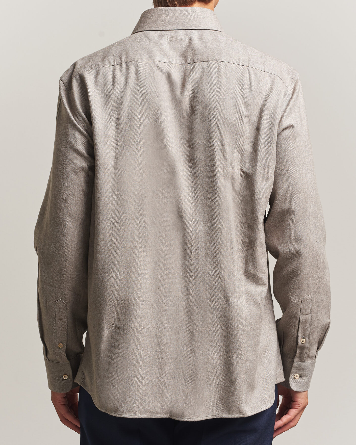 Herr | Skjortor | Brunello Cucinelli | Cotton Flannel Shirt Granite