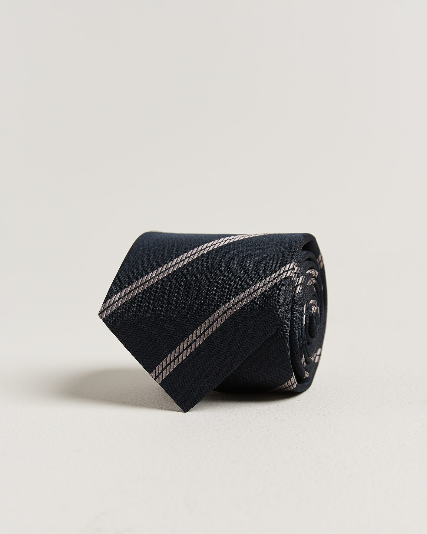 Herr | Slipsar | Brunello Cucinelli | Regimental Stripe Silk Tie Navy