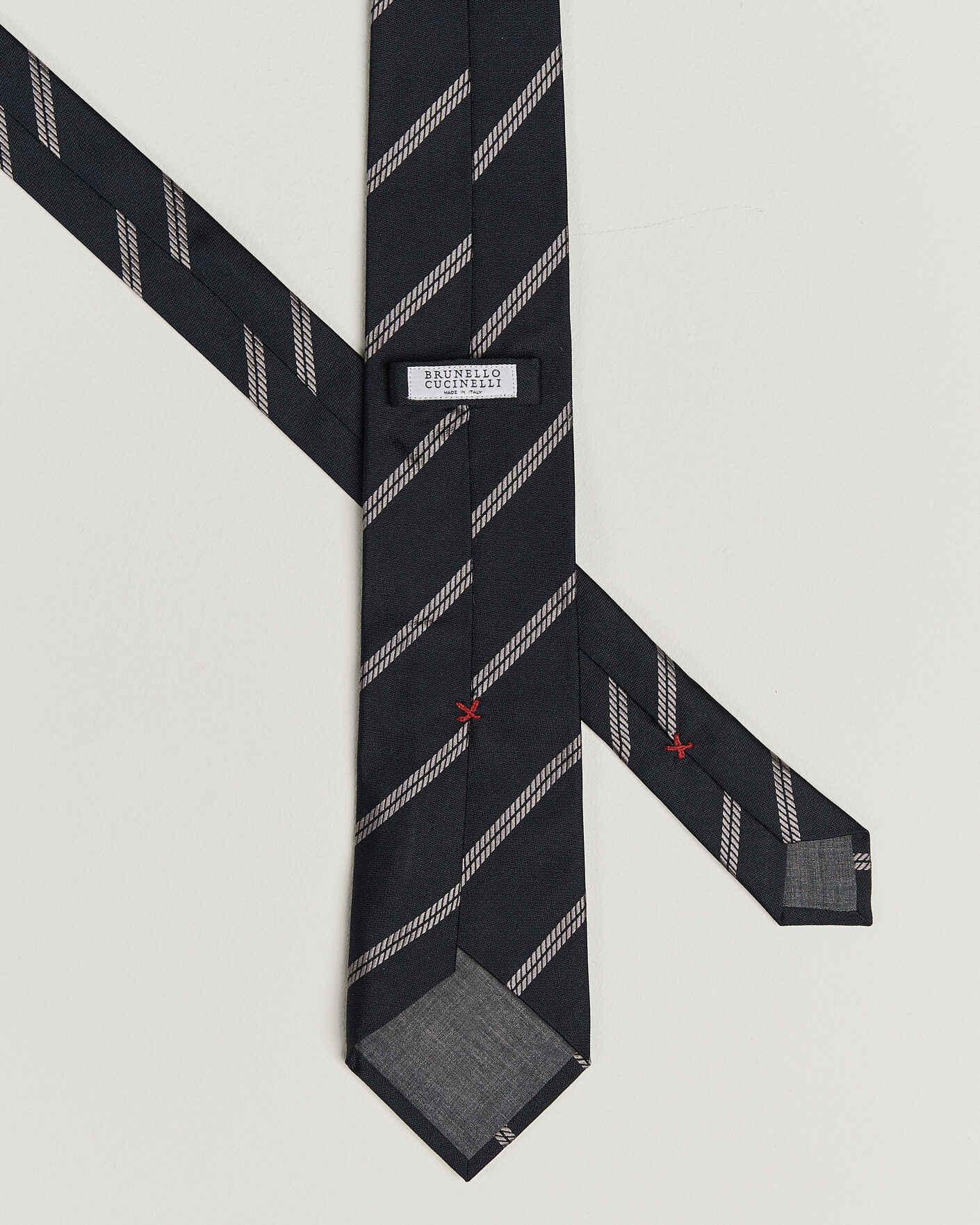 Herr | Slipsar | Brunello Cucinelli | Regimental Stripe Silk Tie Navy