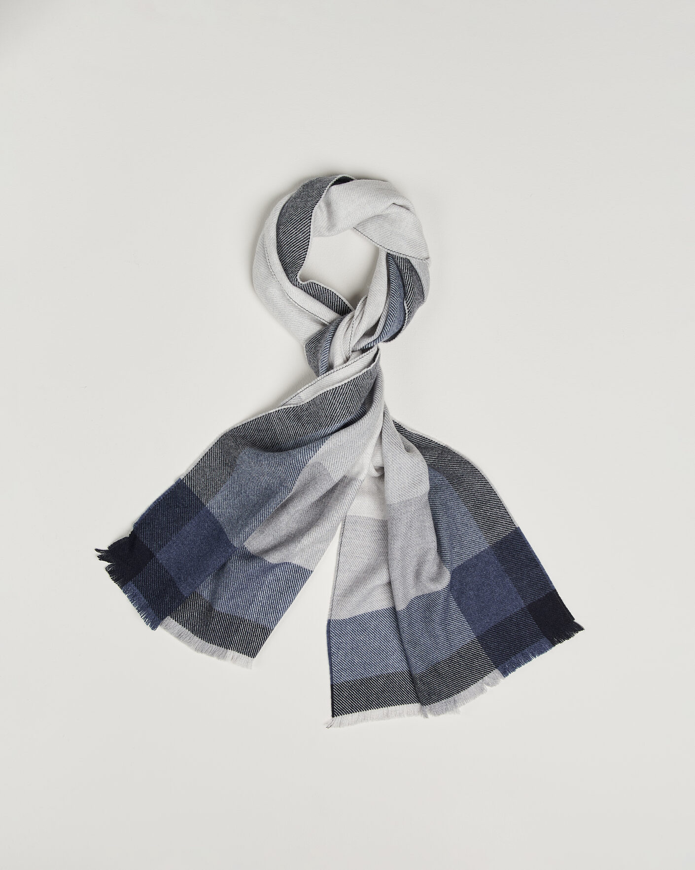 Herr | Halsdukar | Brunello Cucinelli | Wool/Cashmere Check Scarf Grey/Navy