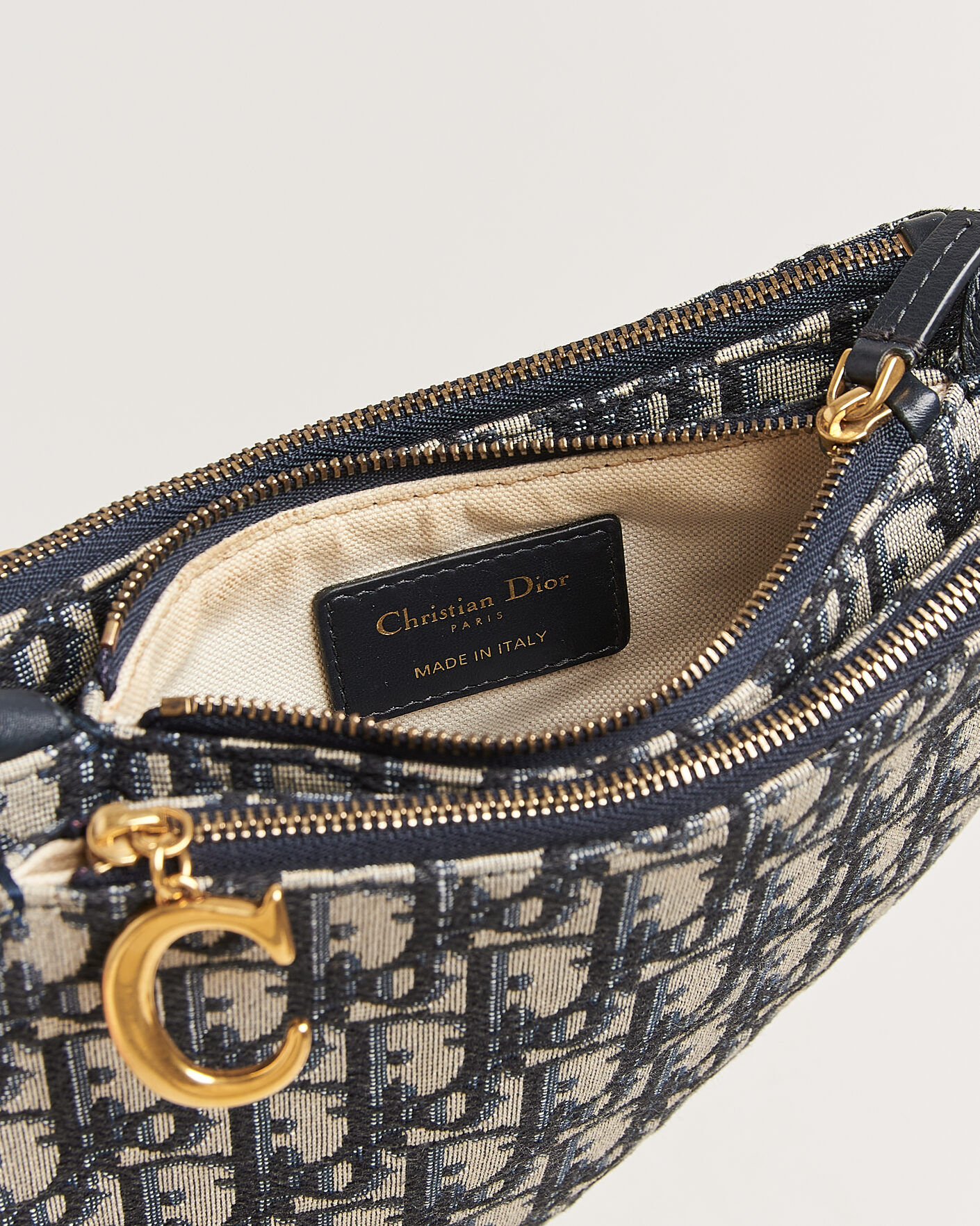 Herr | Pre-Owned & Vintage Bags | Dior Pre-Owned | Saddle Oblique Rodeo Trio Pouch Blue