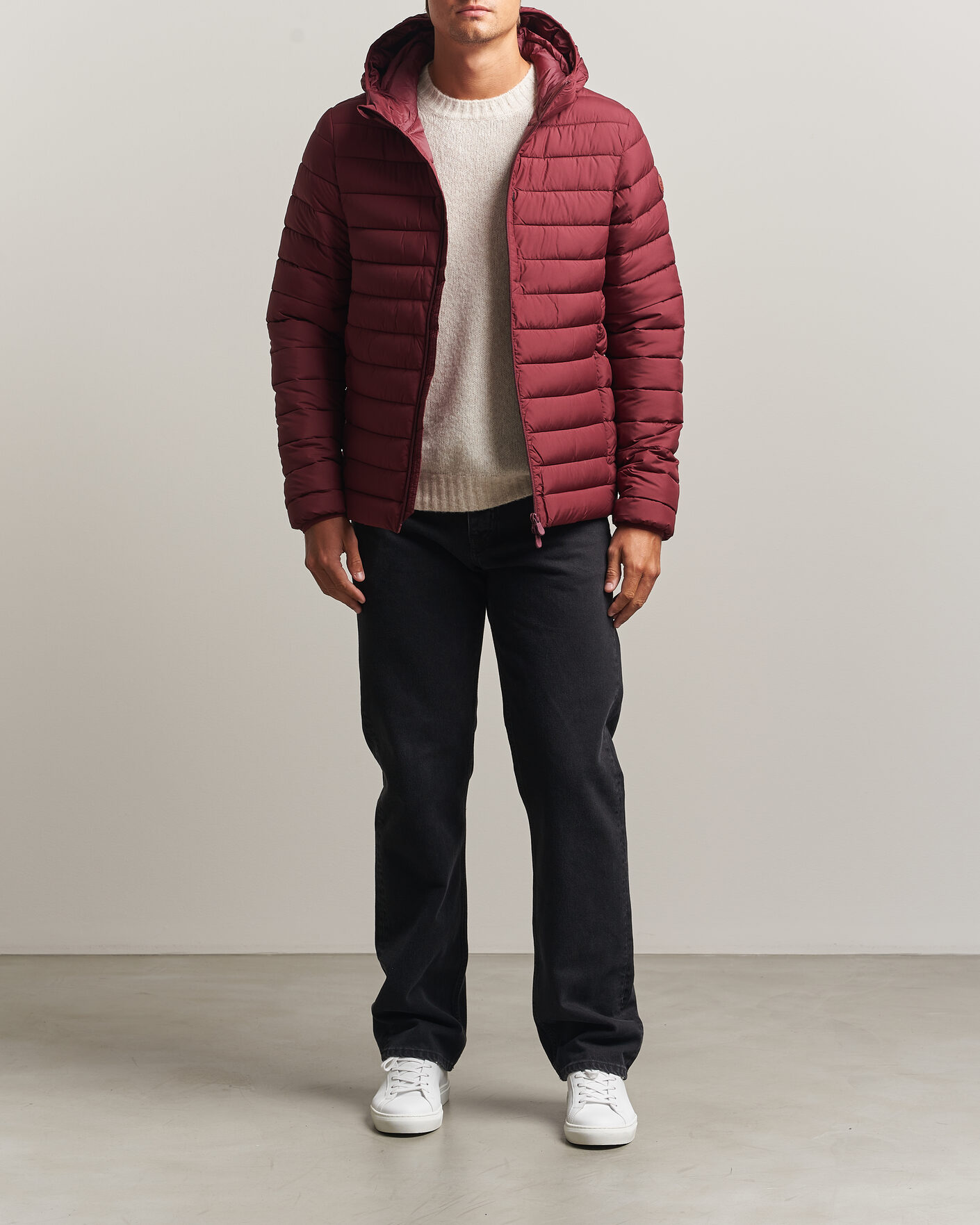 Herr | Jackor | Save The Duck | Juncus Matt Lightweight Hood Jacket Wine Red