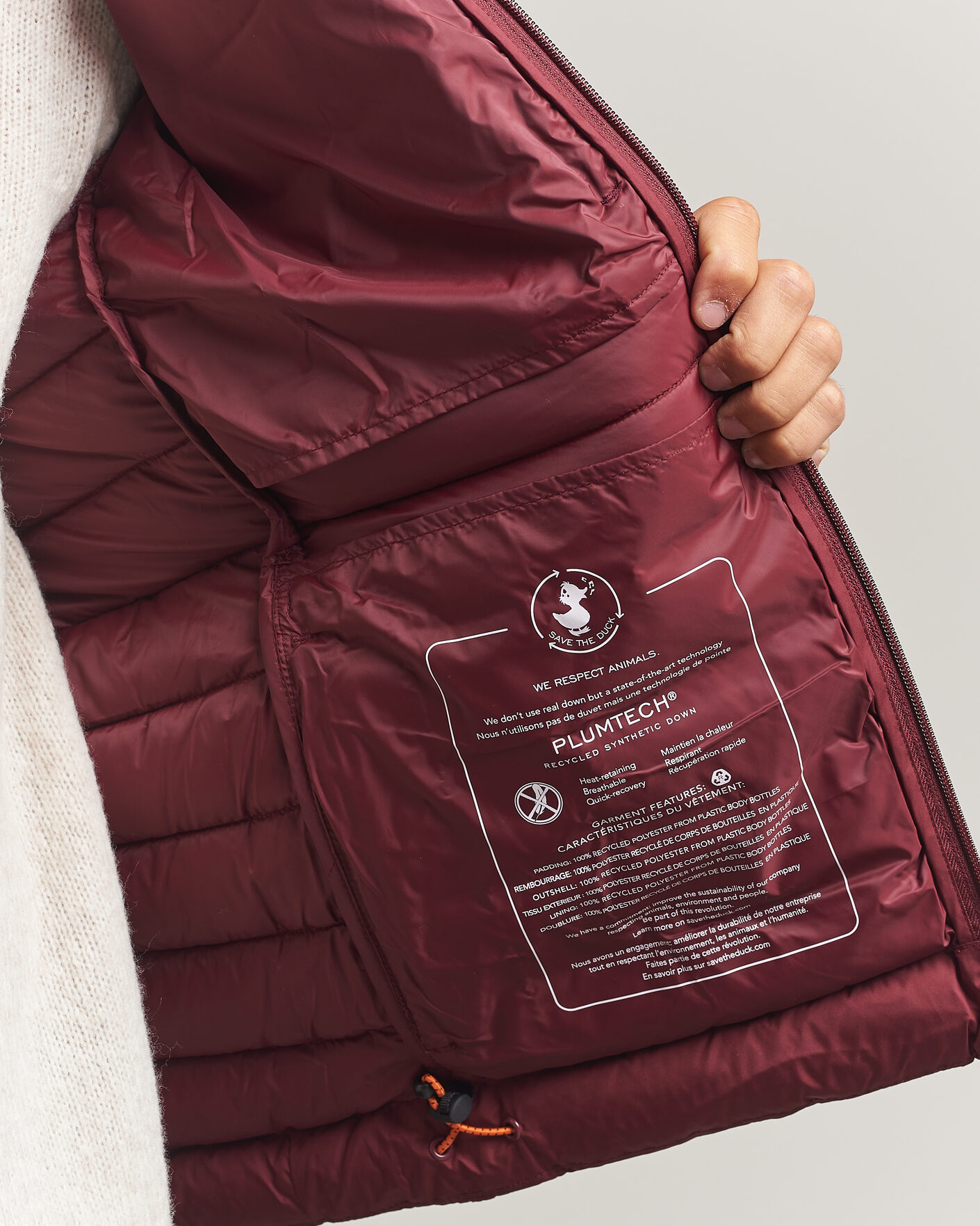 Herr | Jackor | Save The Duck | Juncus Matt Lightweight Hood Jacket Wine Red
