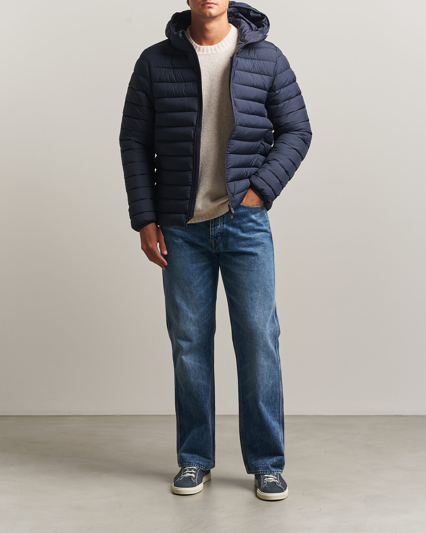 Herr | Jackor | Save The Duck | Juncus Matt Lightweight Hood Jacket Blue Black
