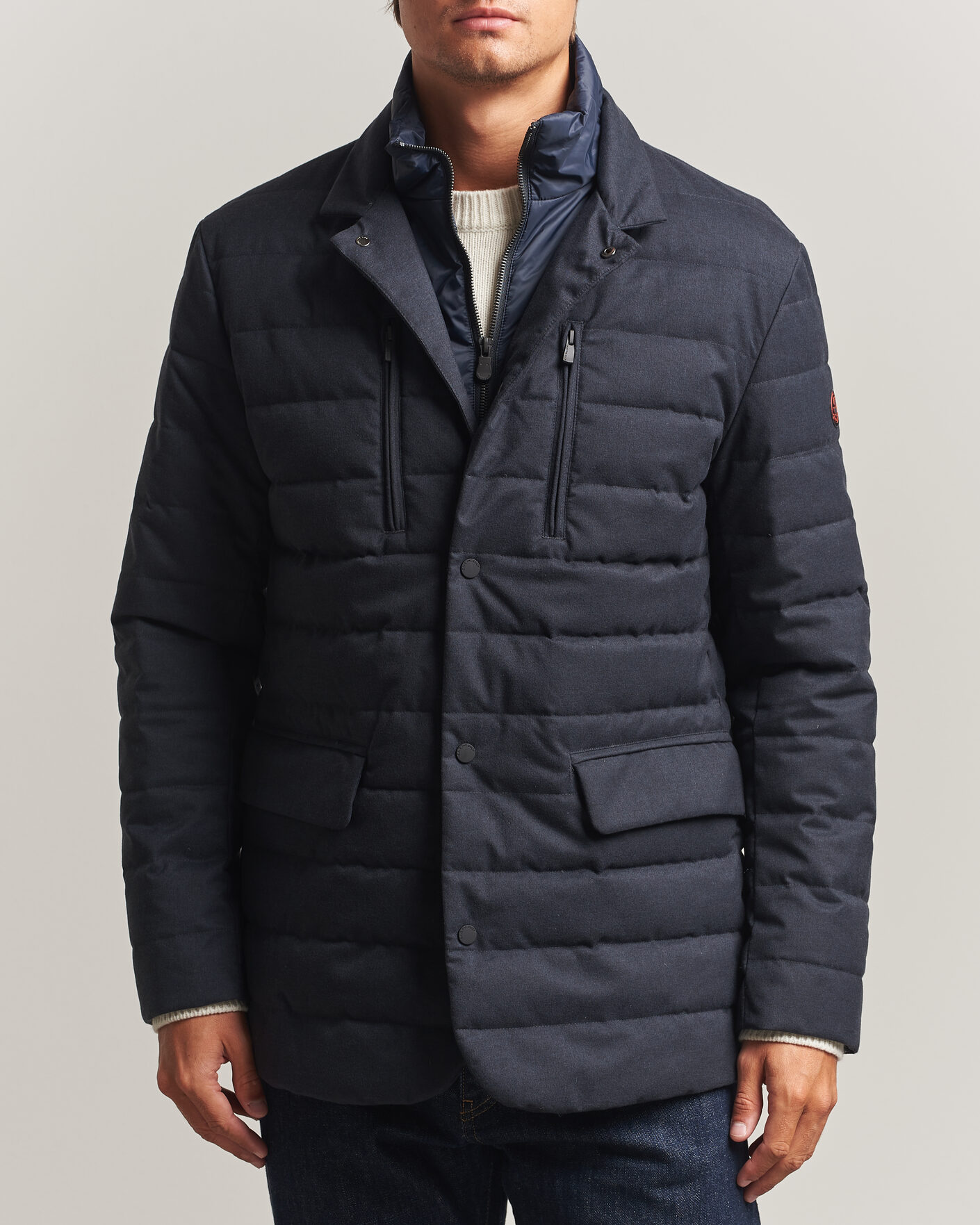 Herr | Jackor | Save The Duck | Felipe Padded Flannel Jacket Navy Blue