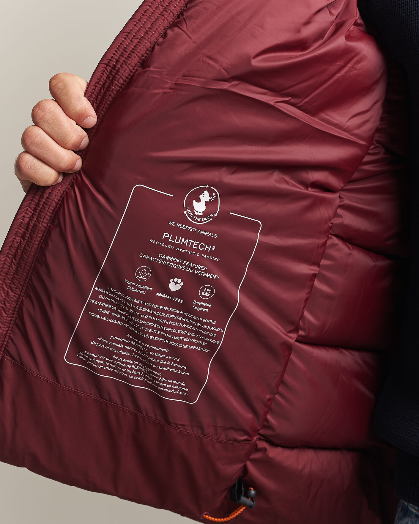 Herr | Jackor | Save The Duck | Boris Matt Padded Puffer Wine Red