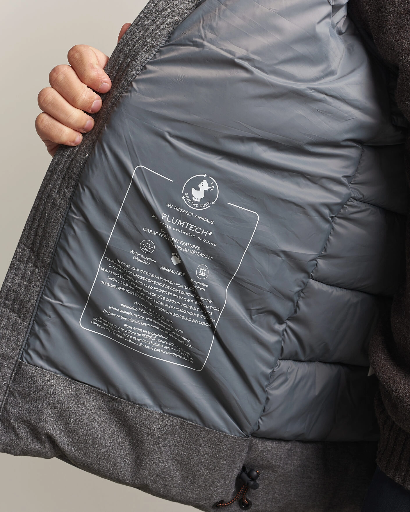 Herr | Jackor | Save The Duck | Constantin Padded Flannel Jacket Mid Grey Melange