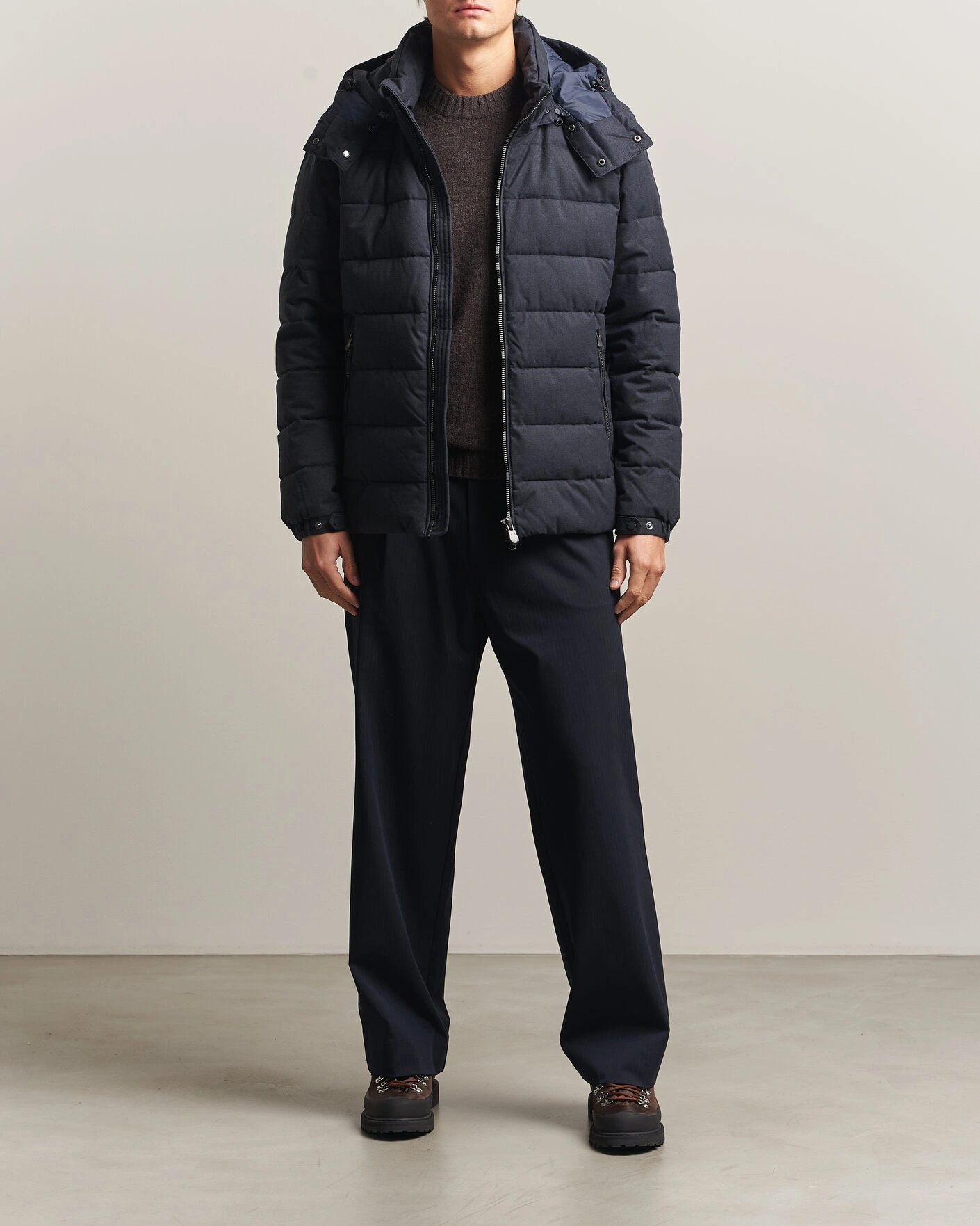 Herr | Jackor | Save The Duck | Constantin Padded Flannel Jacket Navy Blue Melange