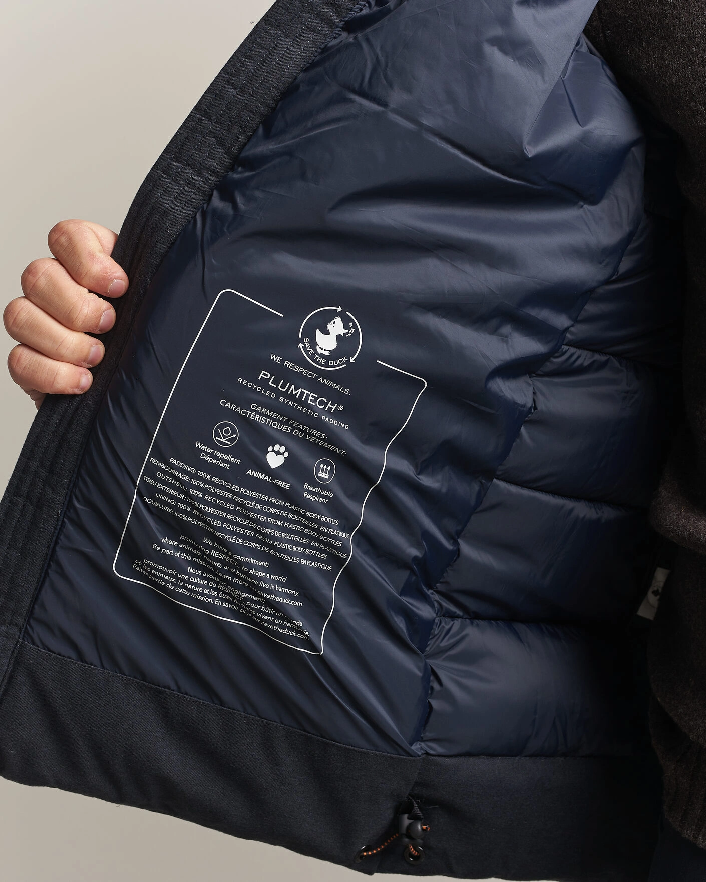 Herr | Jackor | Save The Duck | Constantin Padded Flannel Jacket Navy Blue Melange
