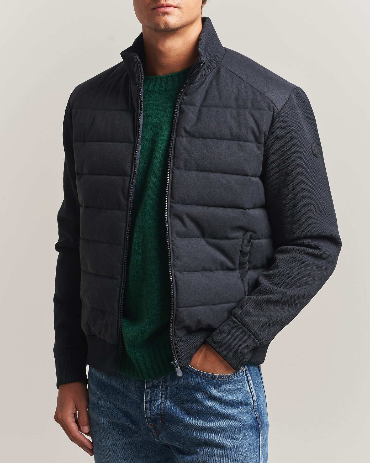 Herr | Jackor | Save The Duck | Lasse Padded Hybrid Jacket Navy Blue Melange