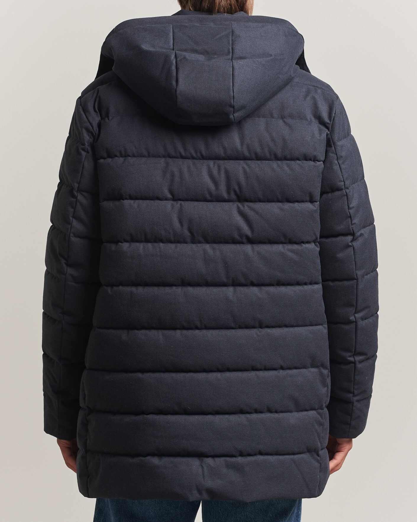 Herr | Jackor | Save The Duck | Byrne Padded Flannel Coat Navy Blue Melange