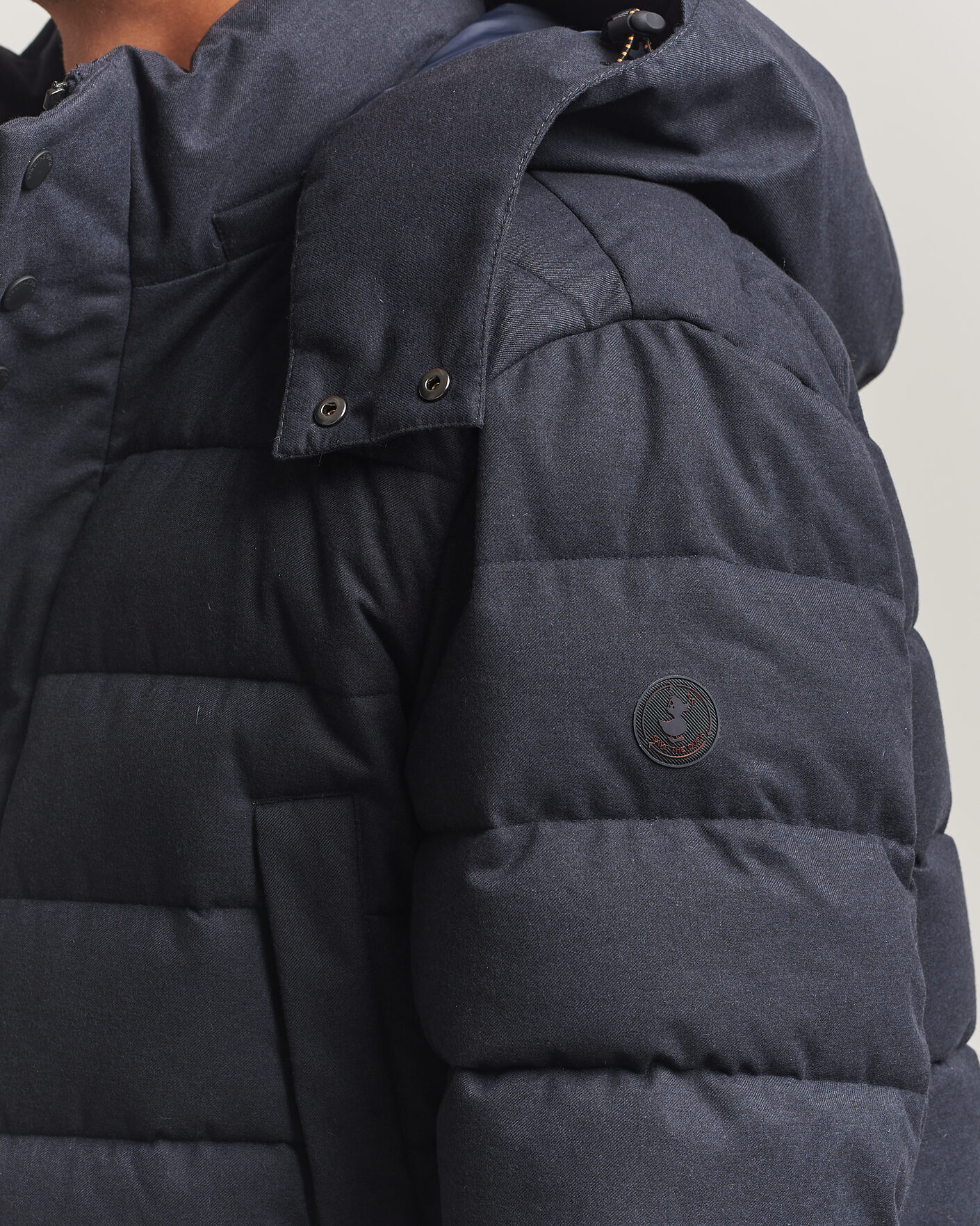 Herr | Jackor | Save The Duck | Byrne Padded Flannel Coat Navy Blue Melange