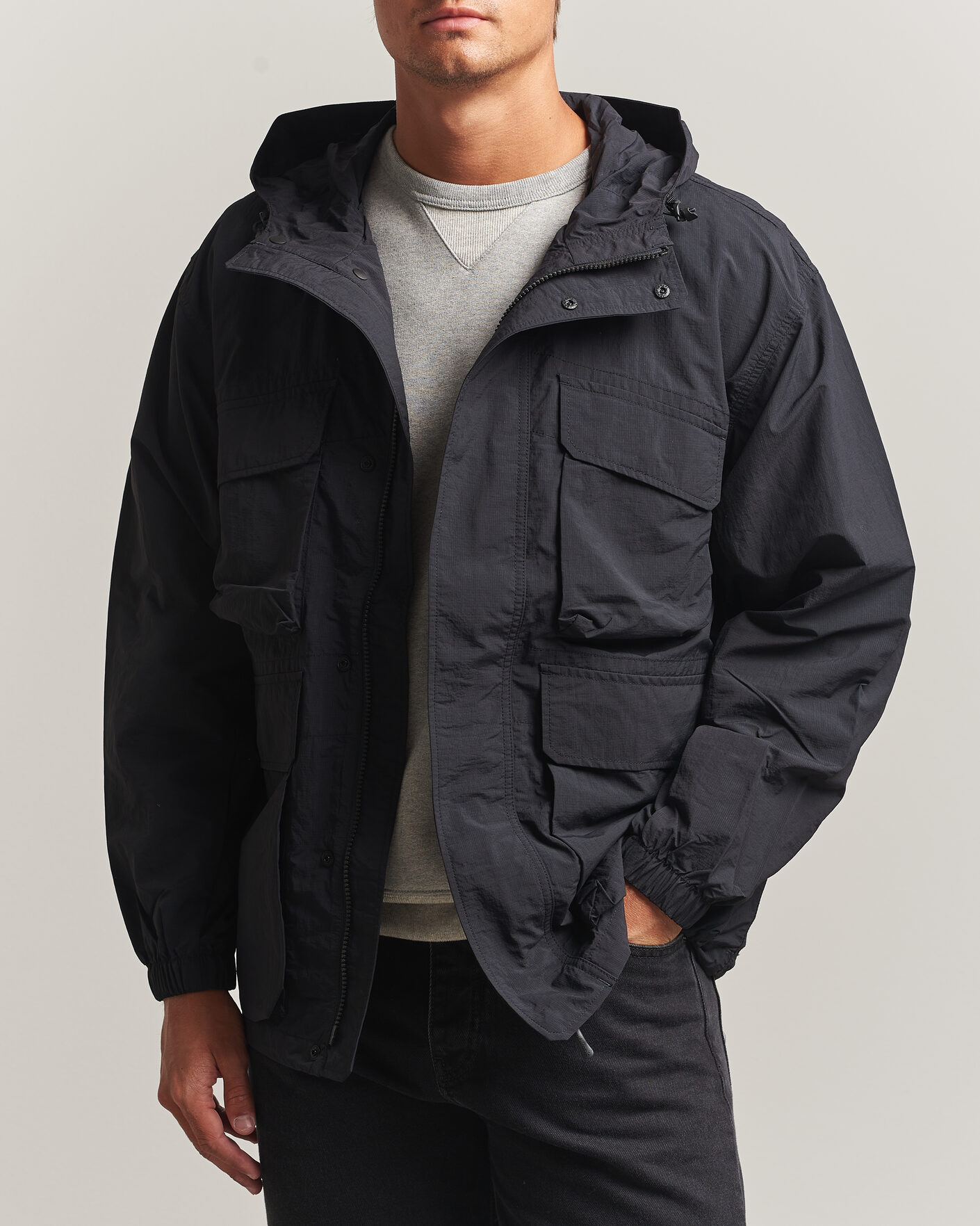 Herr | Jackor | Snow Peak | Nylon Double Rip Jacket Black