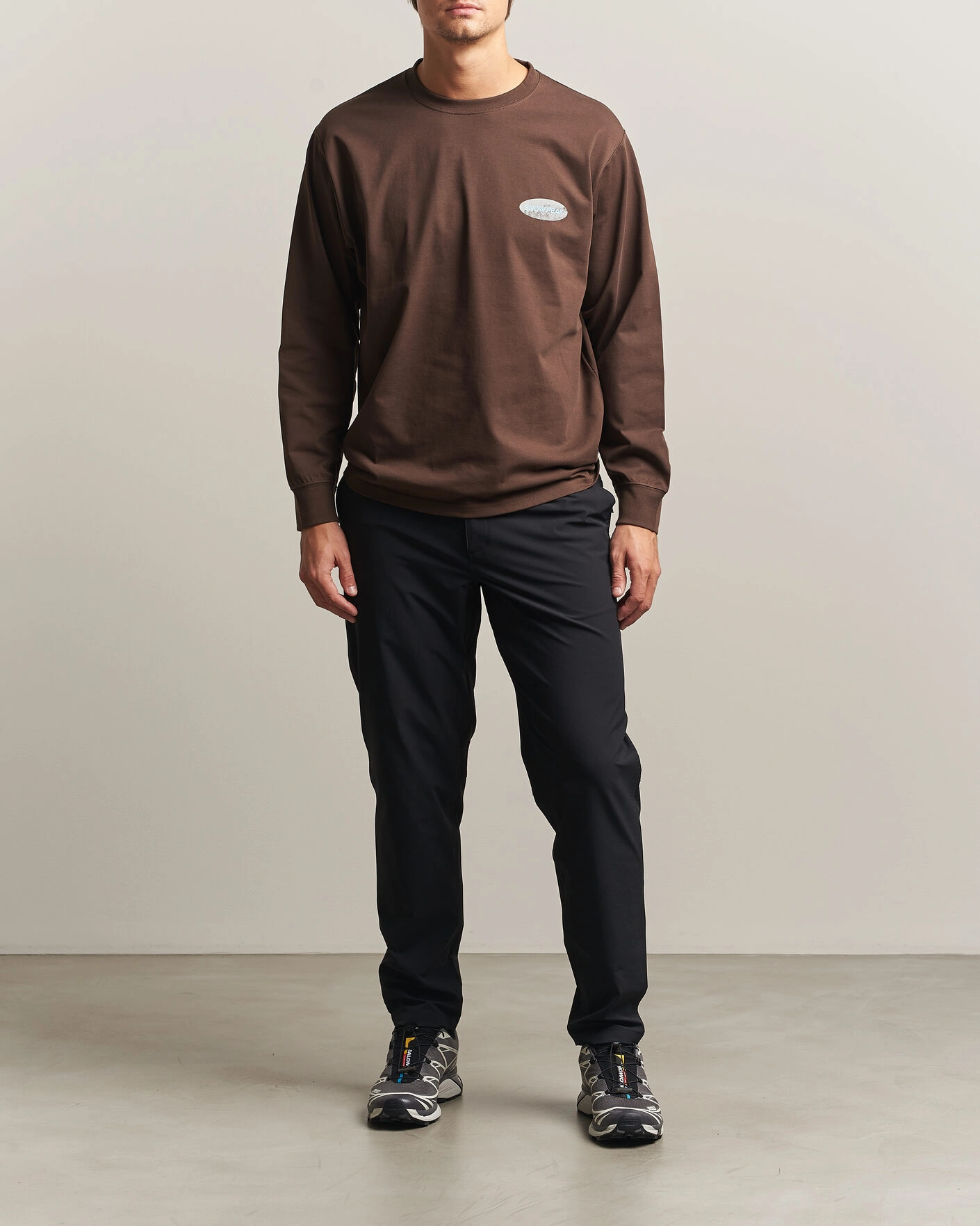 Herr | T-Shirts | Snow Peak | Campscape L/S T-Shirt Brown