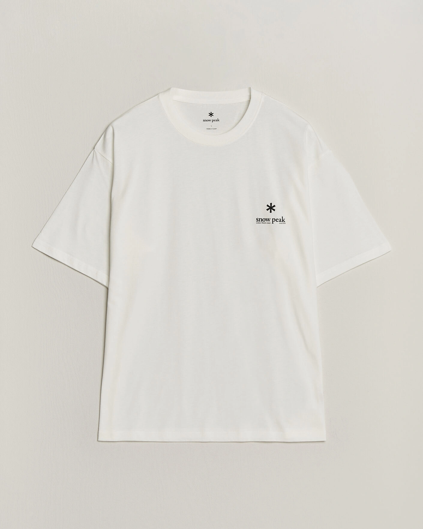 Herr | T-Shirts | Snow Peak | Soft Cotton Relaxed Logo T-Shirt Off White