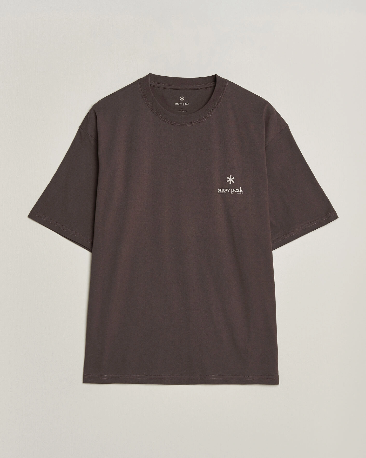 Herr | T-Shirts | Snow Peak | Soft Cotton Relaxed Logo T-Shirt Brown