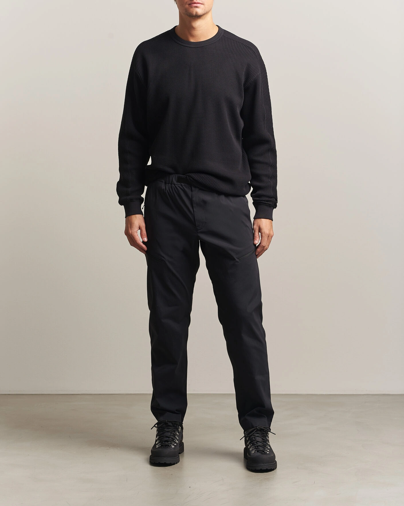 Herr | Tröjor | Snow Peak | Heavyweight Waffle Pullover Black