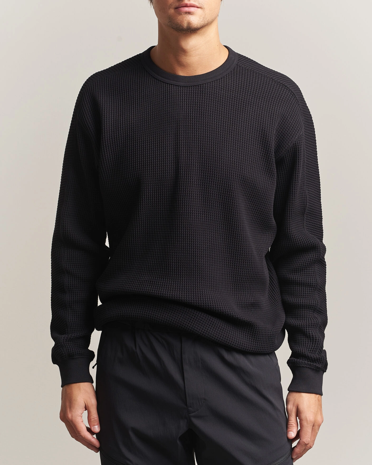 Herr | Tröjor | Snow Peak | Heavyweight Waffle Pullover Black