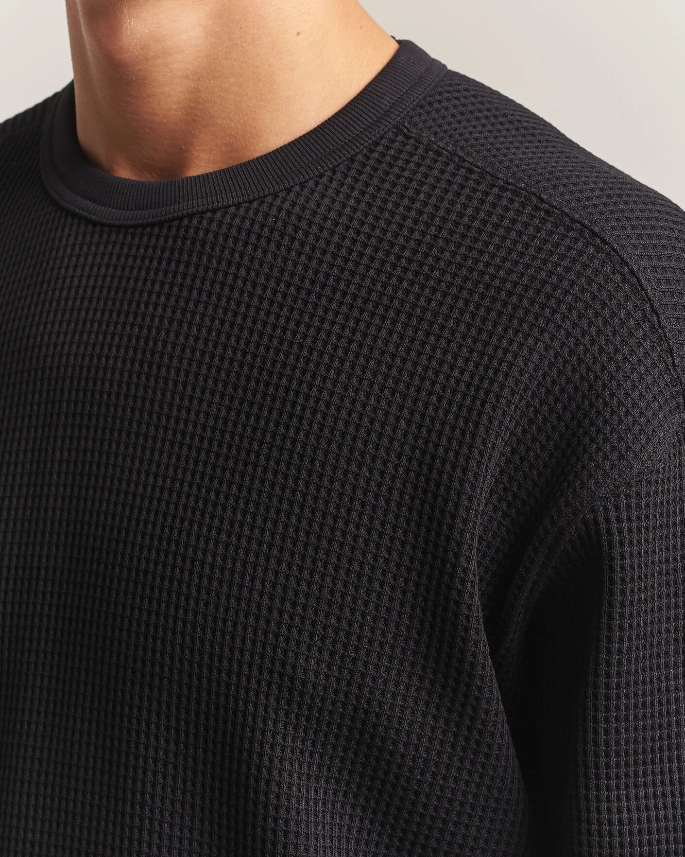 Herr | Tröjor | Snow Peak | Heavyweight Waffle Pullover Black
