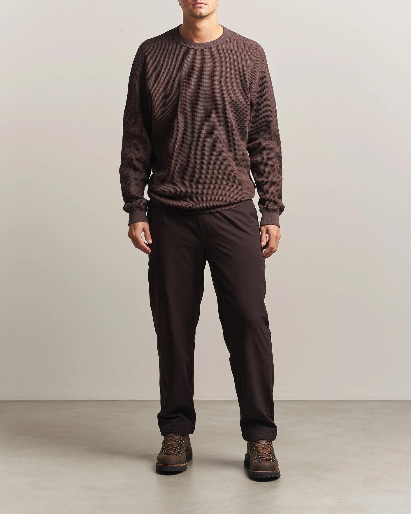 Herr | Tröjor | Snow Peak | Heavyweight Waffle Pullover Dark Brown