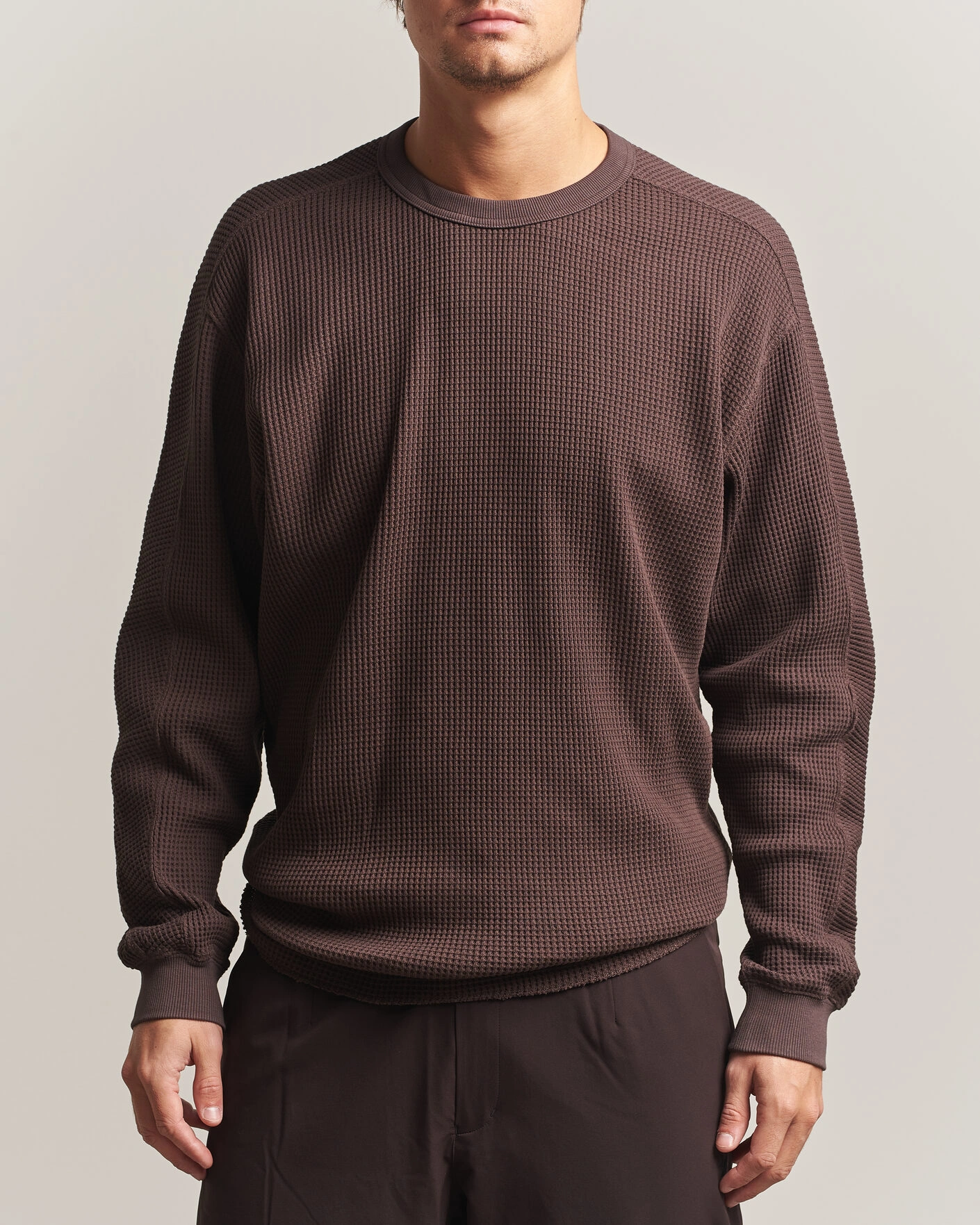Herr | Tröjor | Snow Peak | Heavyweight Waffle Pullover Dark Brown