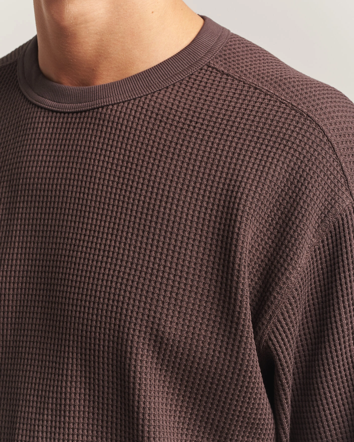 Herr | Tröjor | Snow Peak | Heavyweight Waffle Pullover Dark Brown