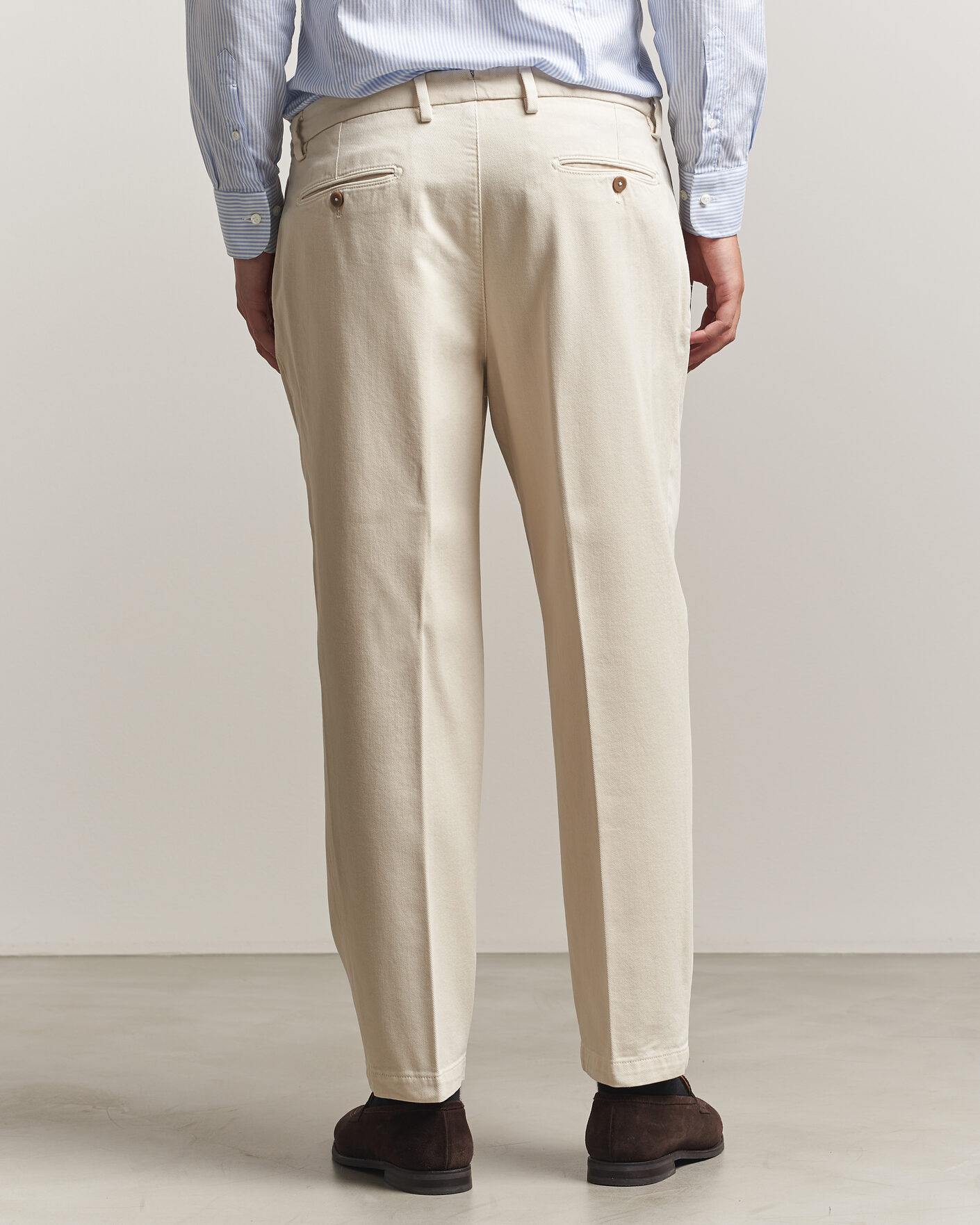 Herr | Byxor | Briglia 1949 | Portobello Loose Fit Cotton Trousers Ecru