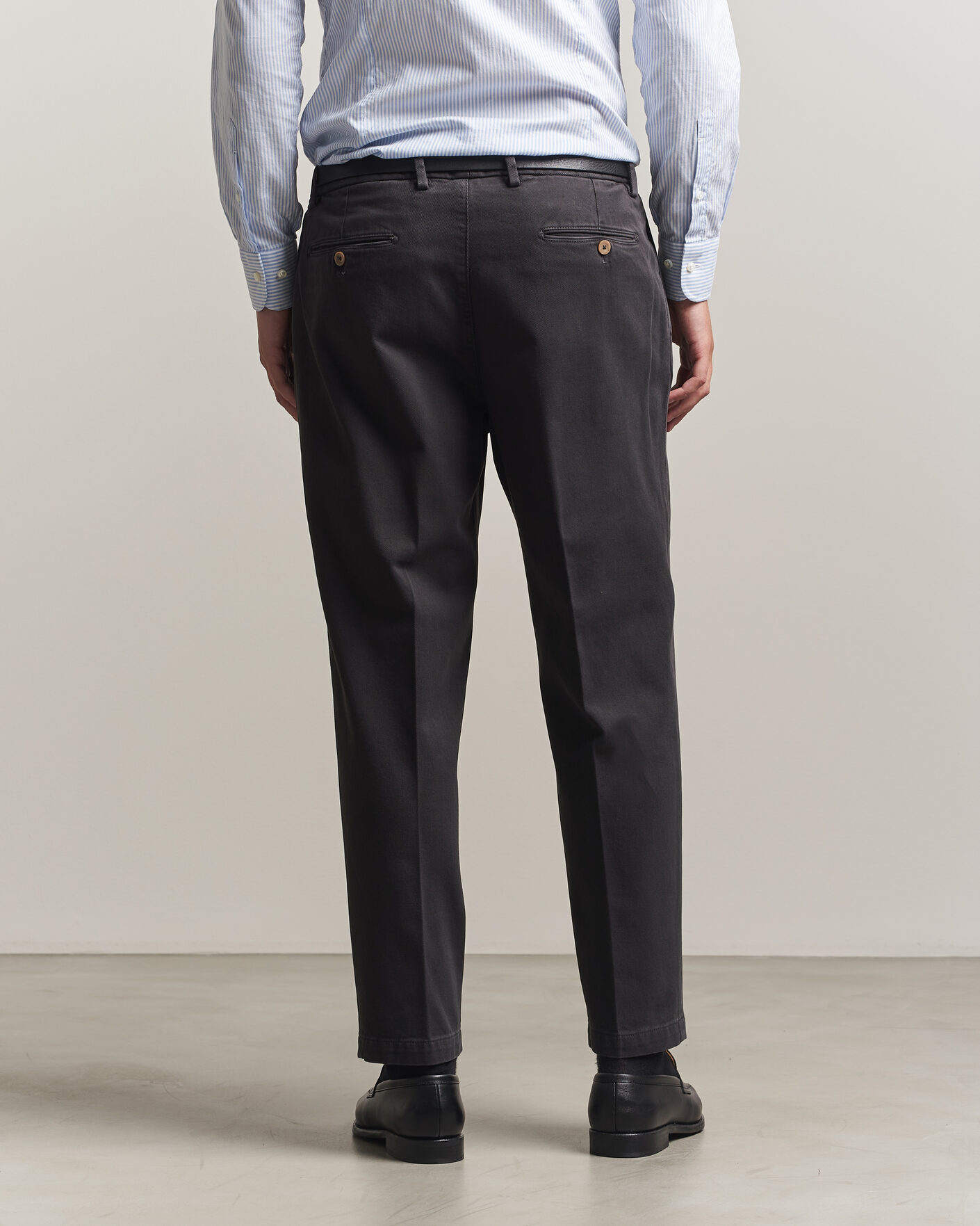 Herr | Byxor | Briglia 1949 | Portobello Loose Fit Cotton Trousers Dark Grey