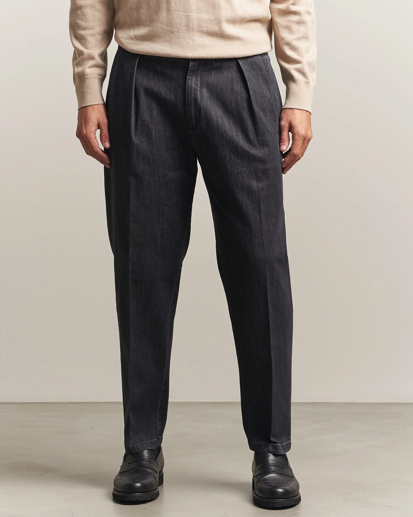 Herr | Byxor | Briglia 1949 | Portobello Loose Fit Denim Trousers Grey