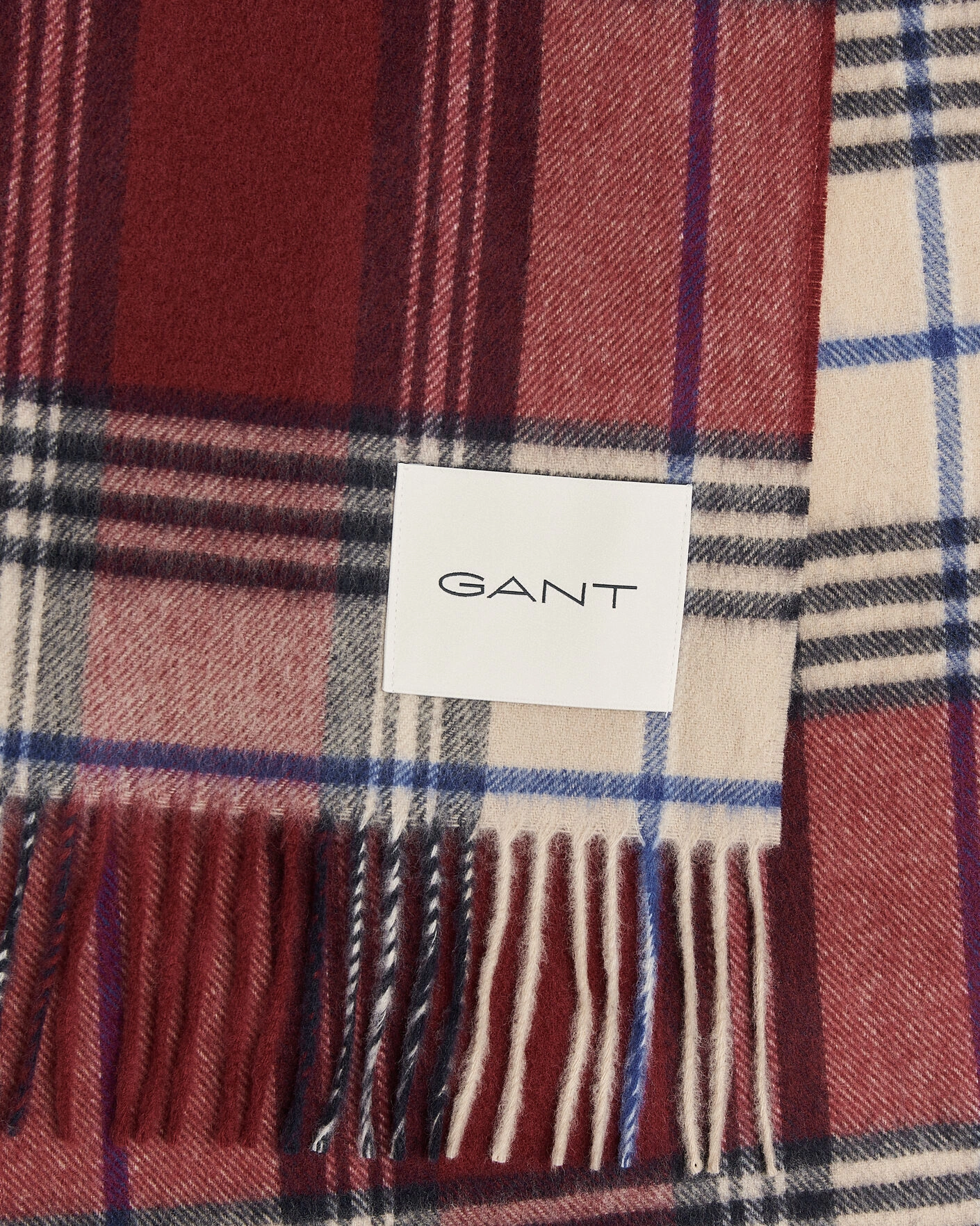 Herr | Halsdukar | Gant | Checked Wool Scarf Plumped Red