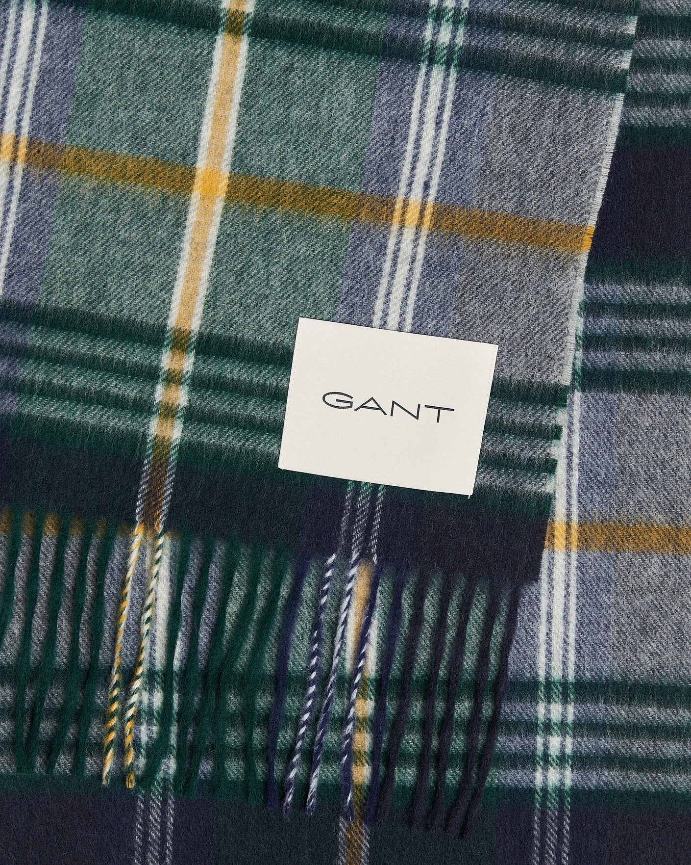Herr | Halsdukar | Gant | Checked Wool Scarf Marine
