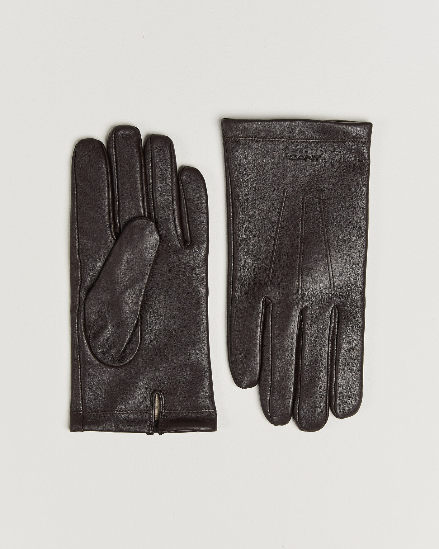 Herr | Handskar | Gant | Cashmere Lined Leather Glove Deep Brown