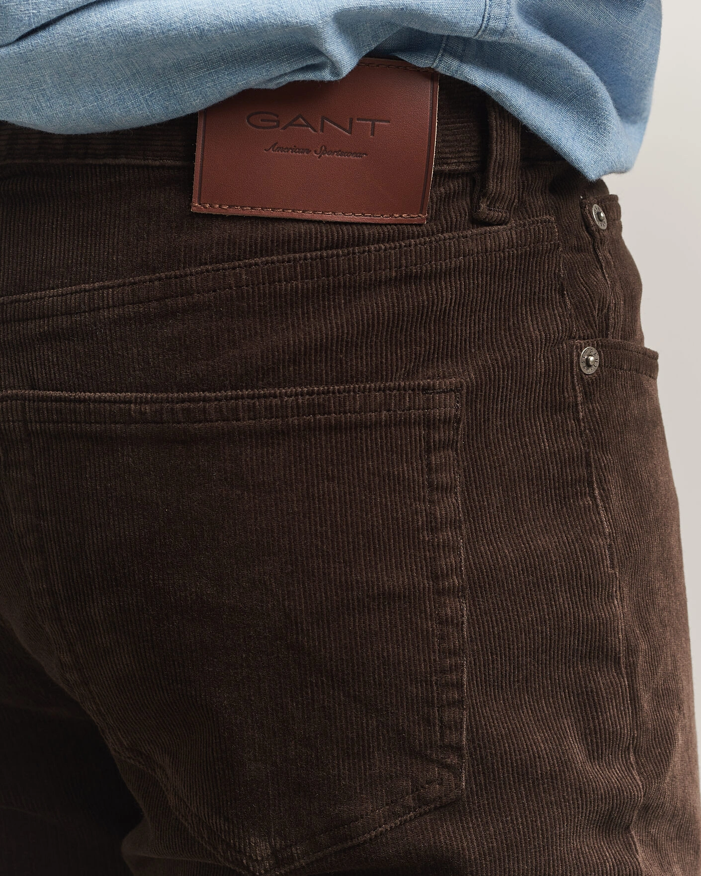 Herr | Byxor | Gant | Regular Fit Corduroy 5-Pocket Pants Black Brown