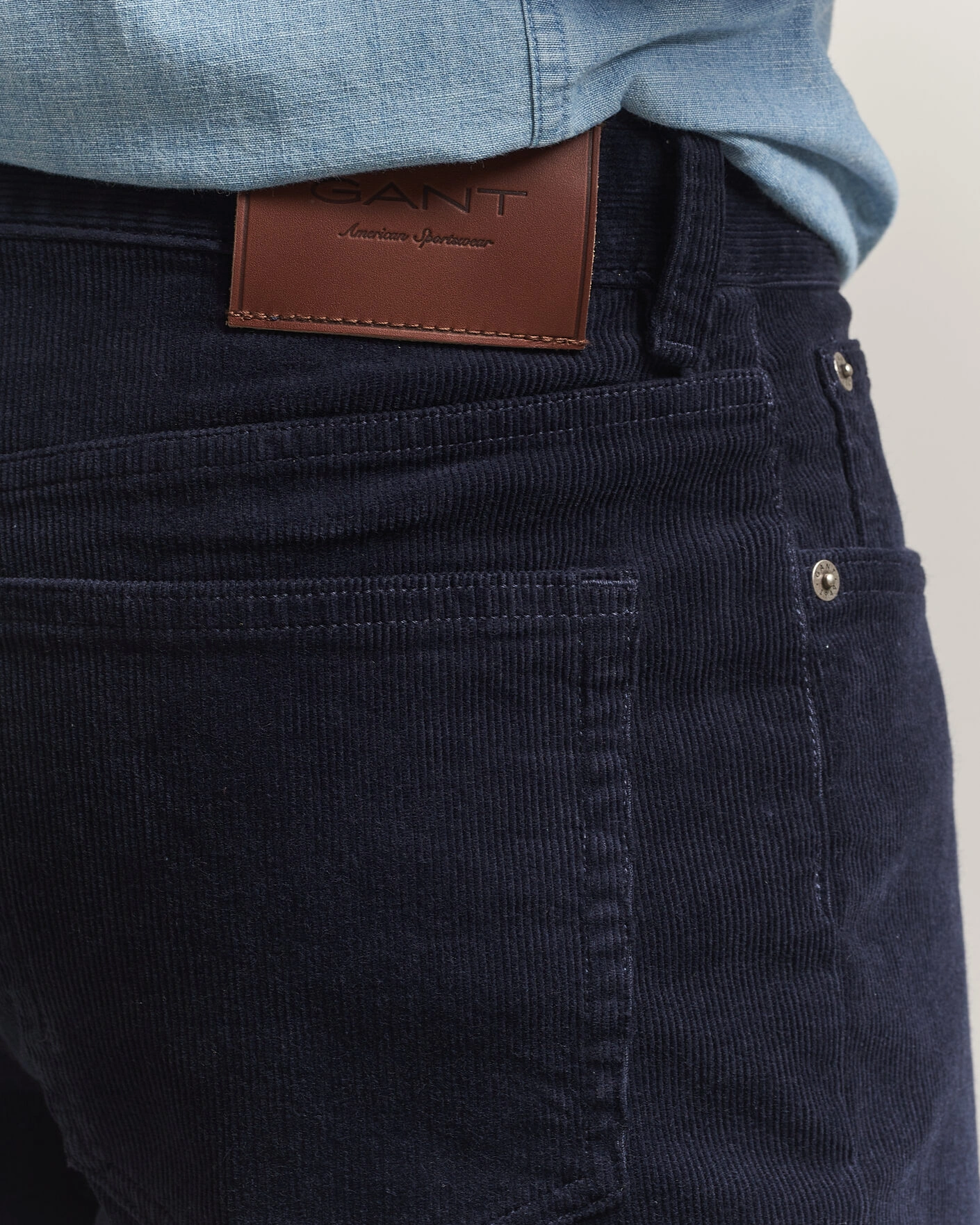 Herr | Byxor | Gant | Regular Fit Corduroy 5-Pocket Pants Evening Blue