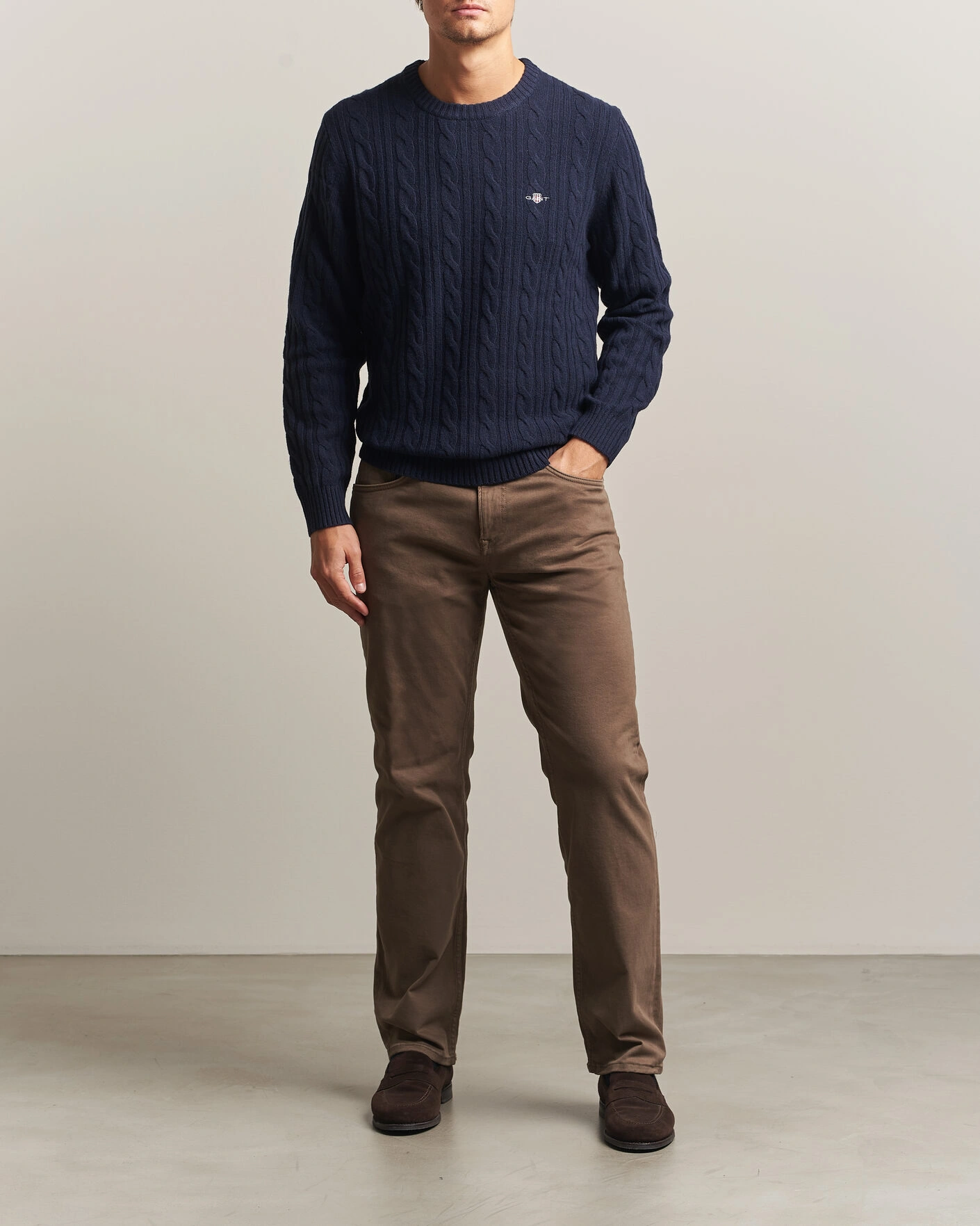 Herr | Byxor | Gant | Regular Fit Moleskin 5-Pocket Pants Faded Taupe