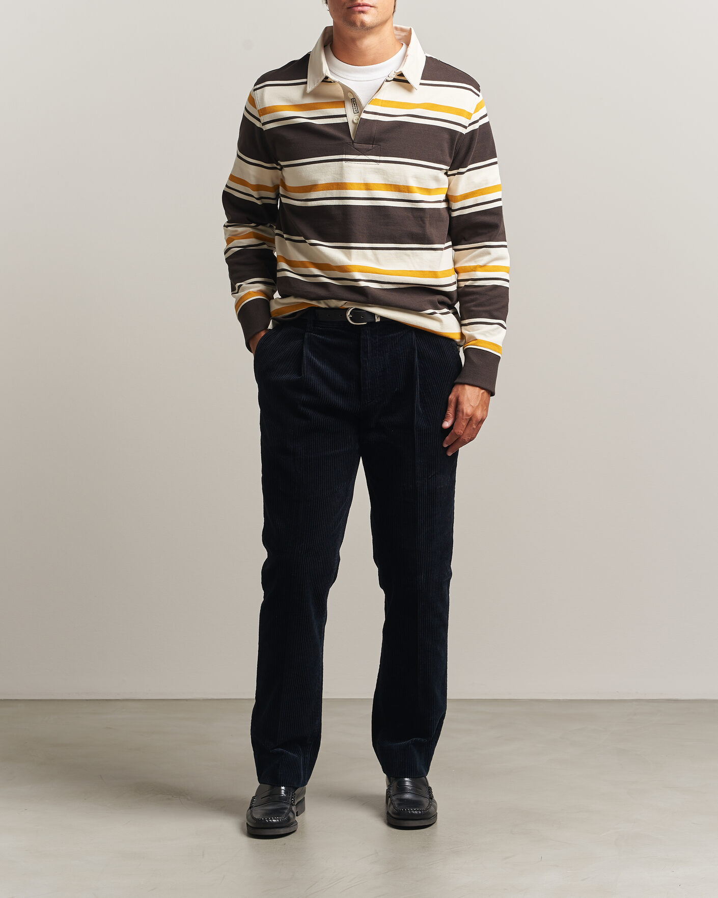 Herr | Byxor | Gant | Corduroy Trousers Evening Blue